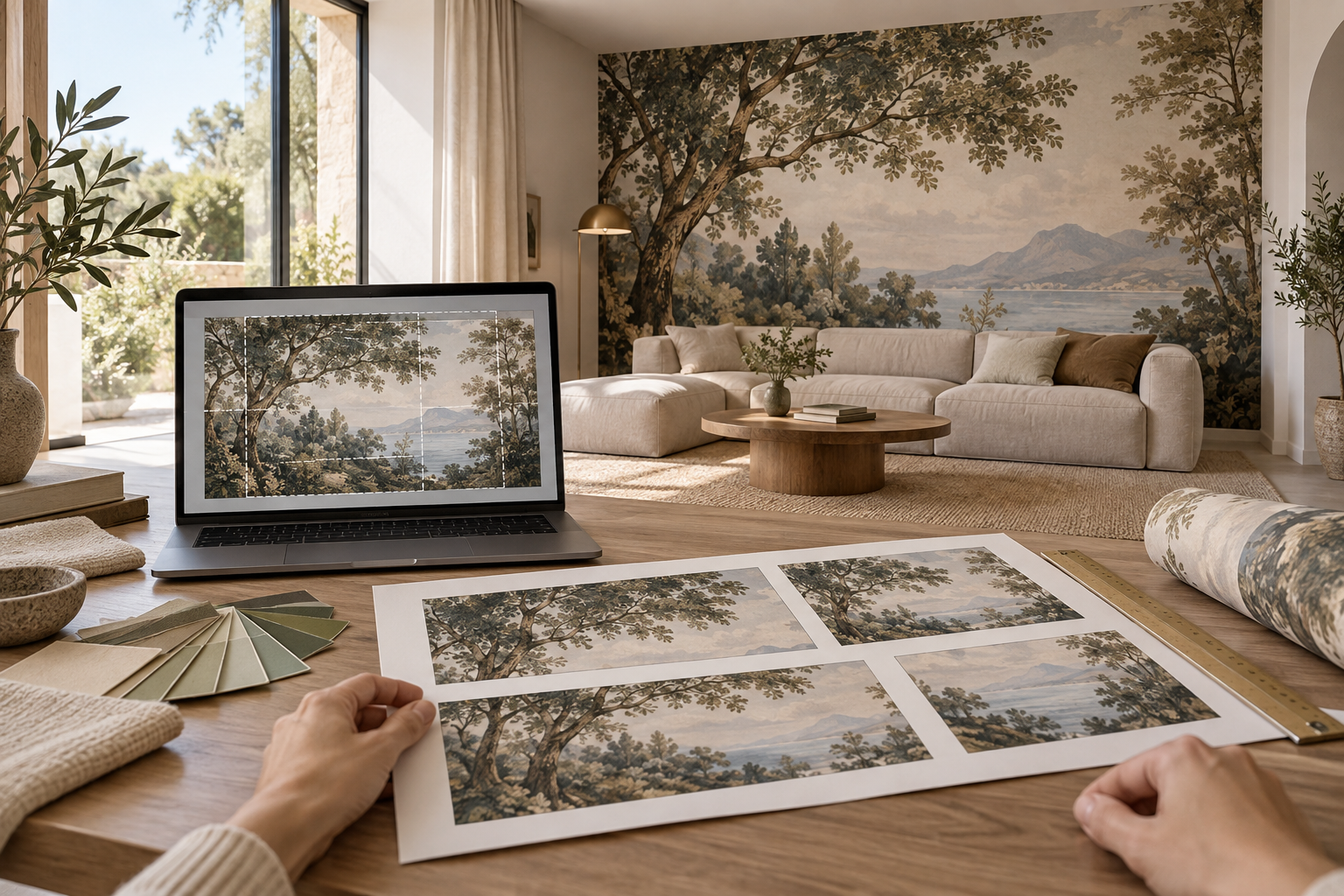 Measured Living-Room Mural custom wallpaper case study