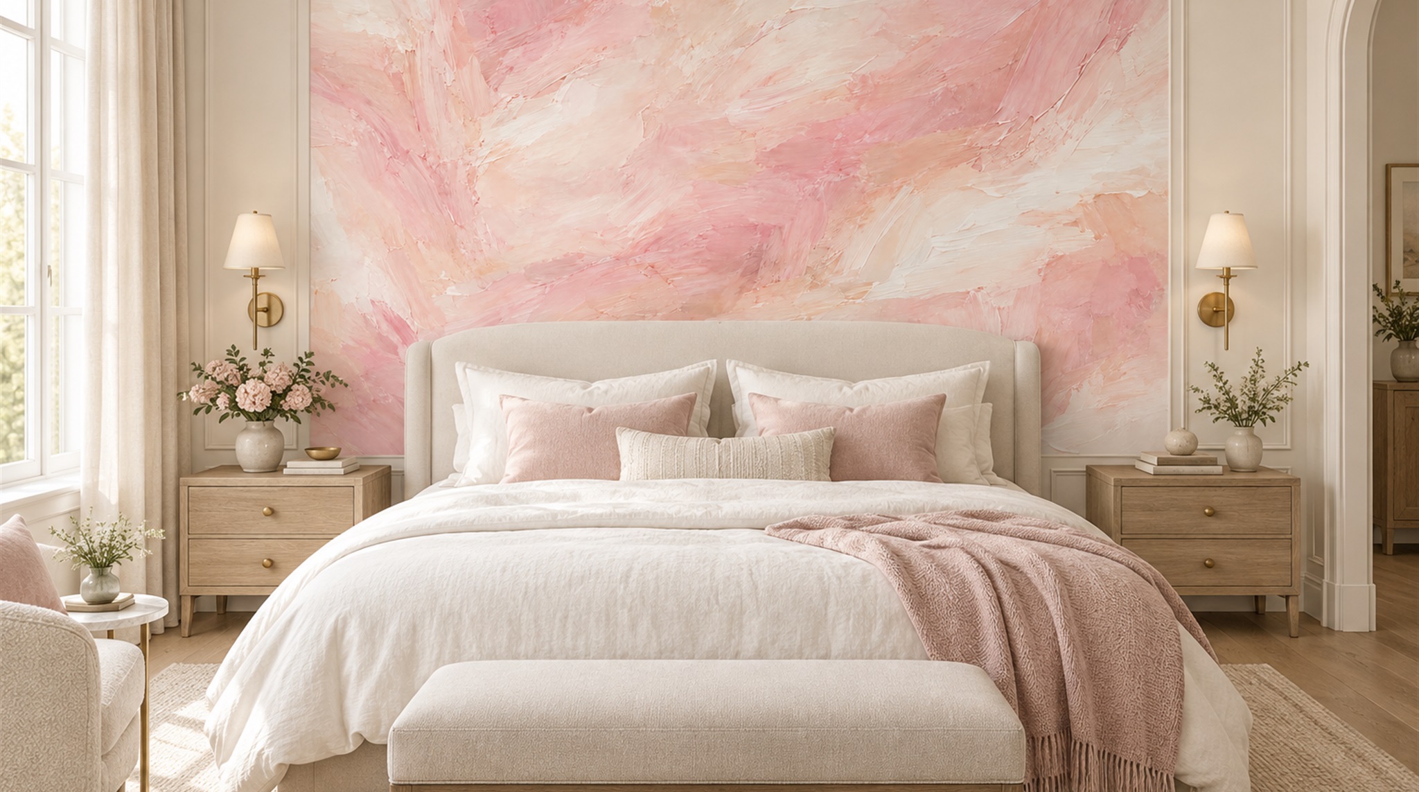 Pink Abstract Geometry Wallpaper Mural Main