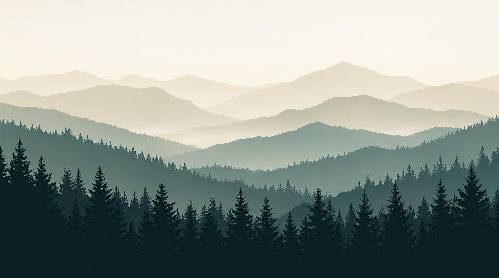 Blue Alpine Ridges Wallpaper Mural Main