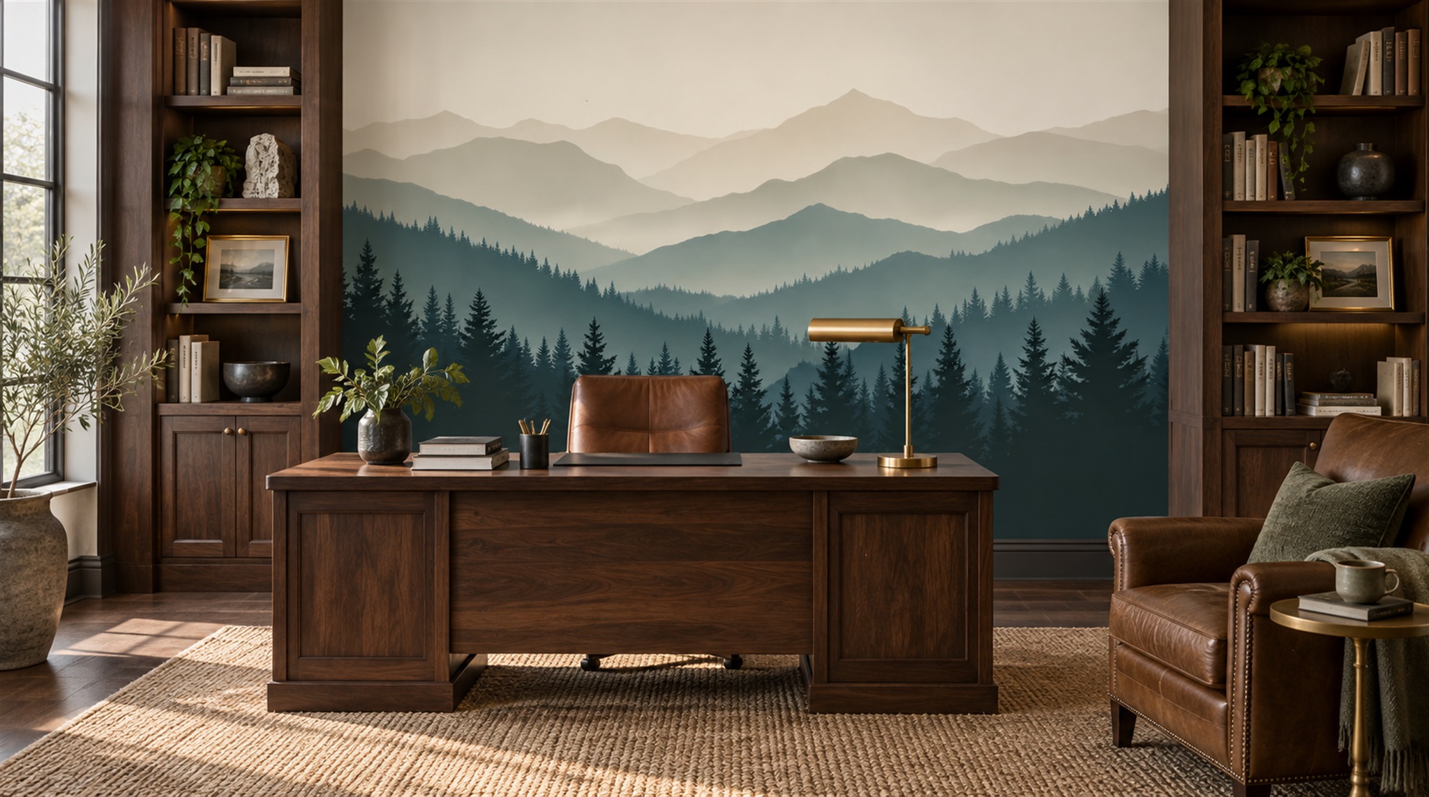 Blue Alpine Ridges Wallpaper Mural Scene