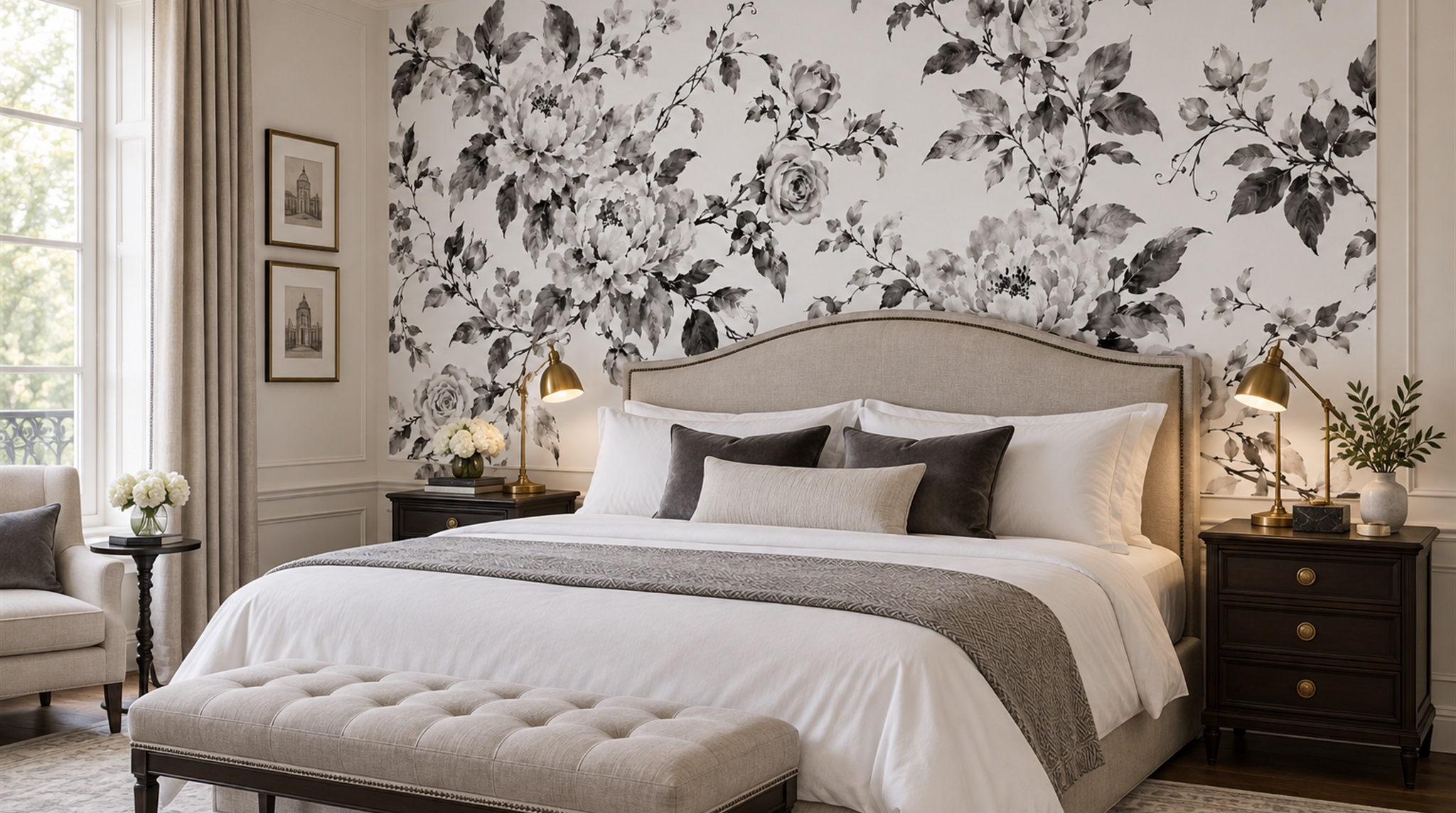 Natural Floral Foliage Wallpaper Mural Scene