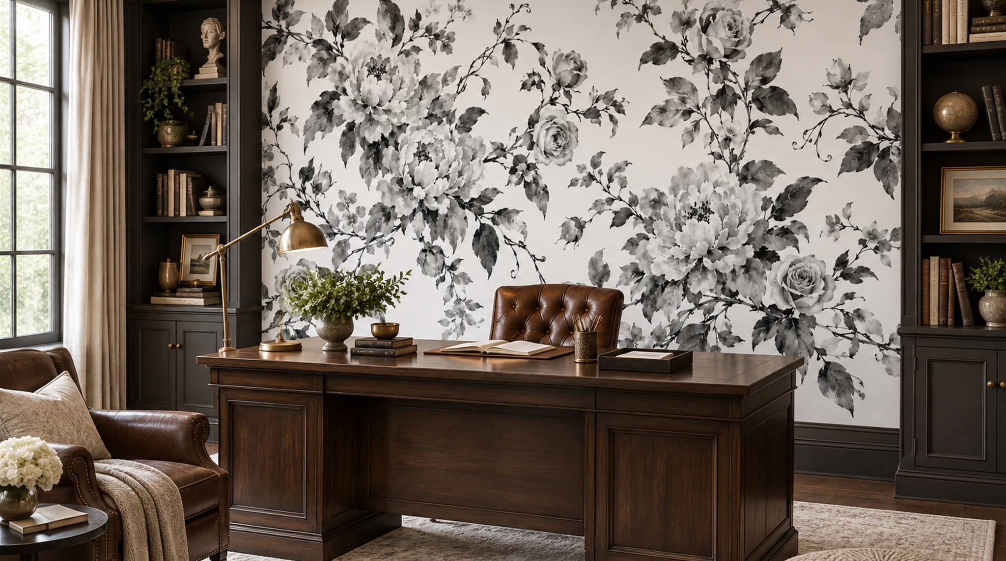 Natural Floral Foliage Wallpaper Mural Scene