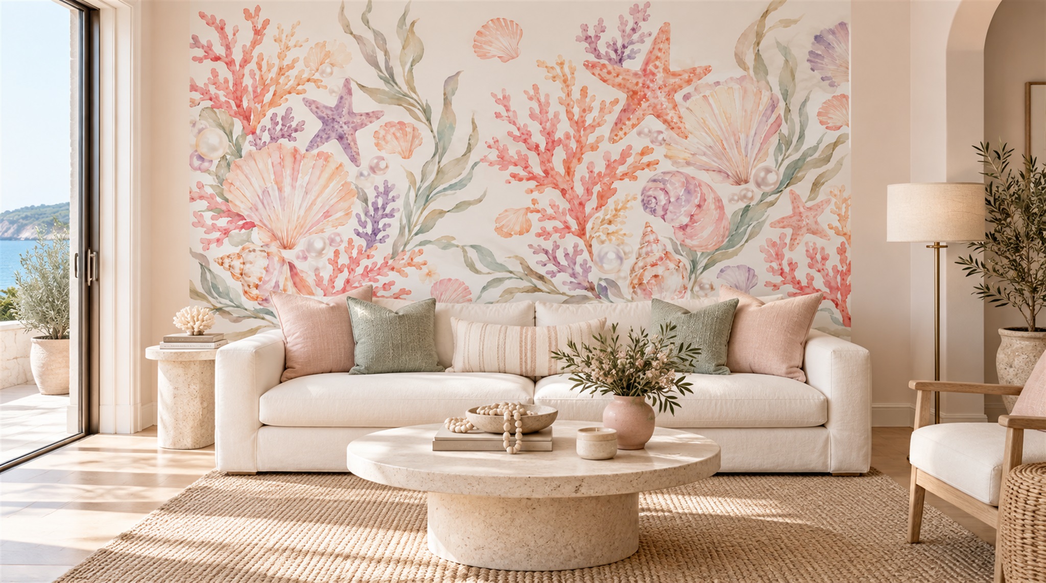 Soft Pastel Decorative Wall Art Wallpaper Mural Scene