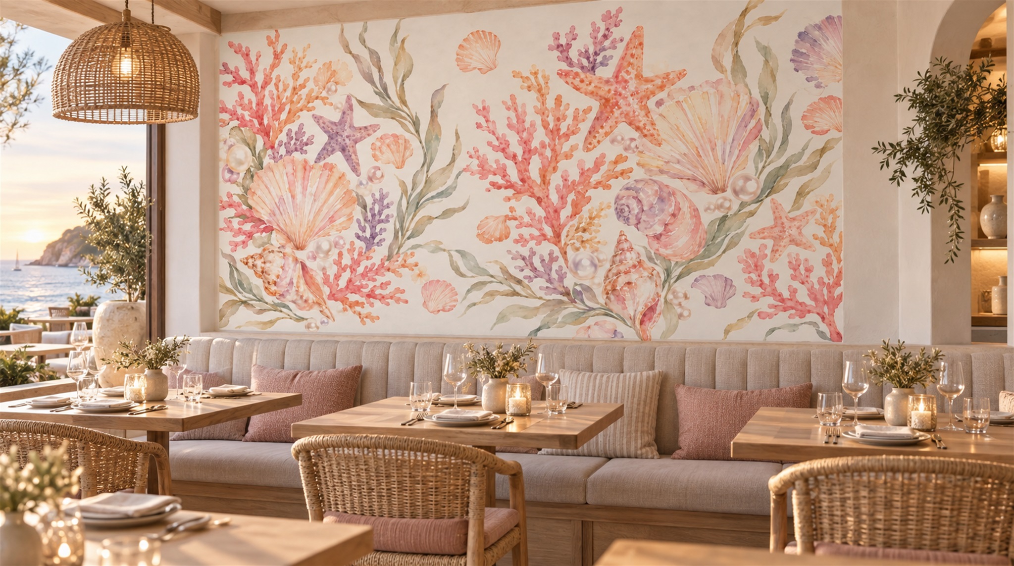 Soft Pastel Decorative Wall Art Wallpaper Mural Scene