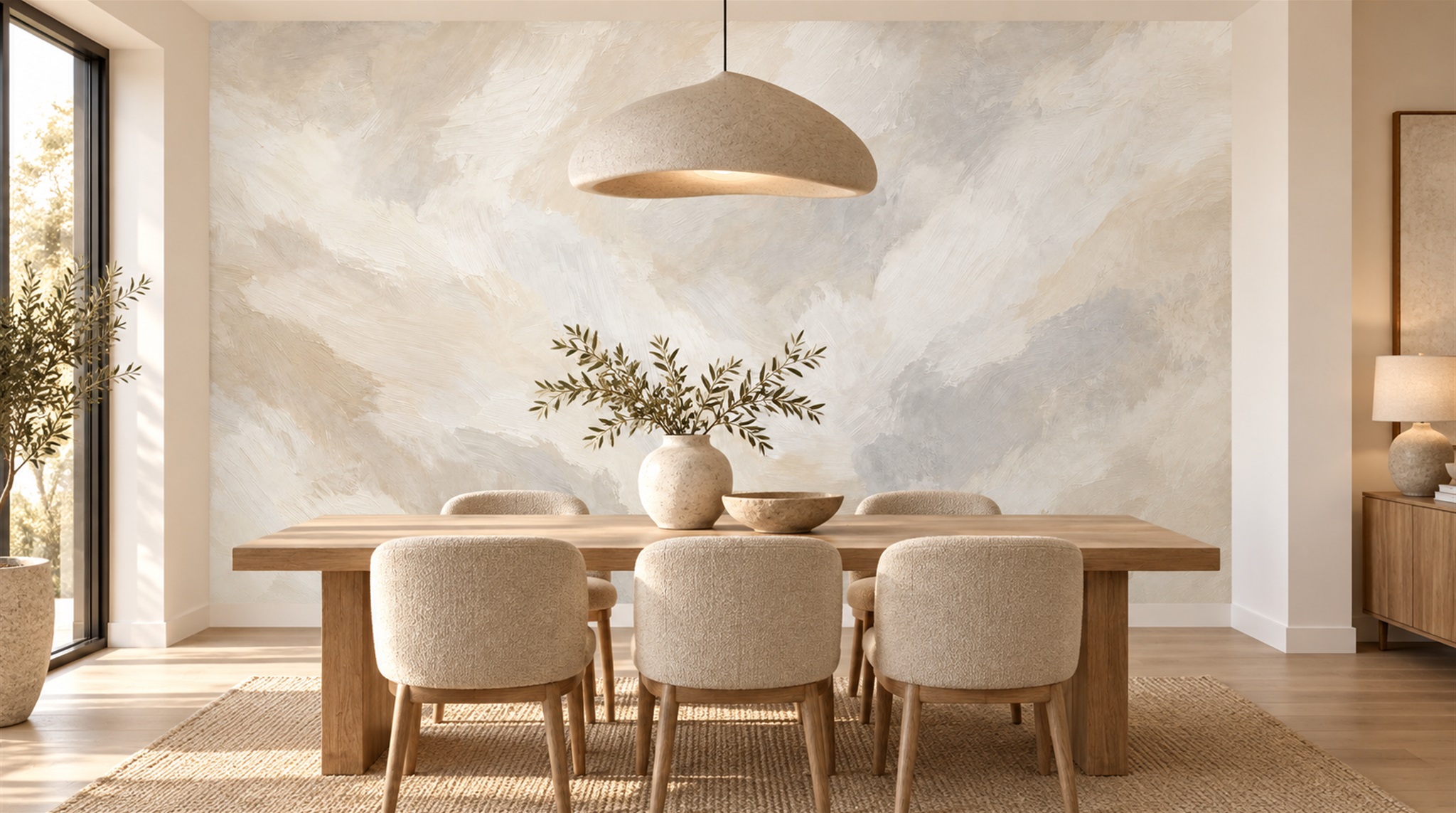 Ivory Soft Cloudscape Wallpaper Mural Scene