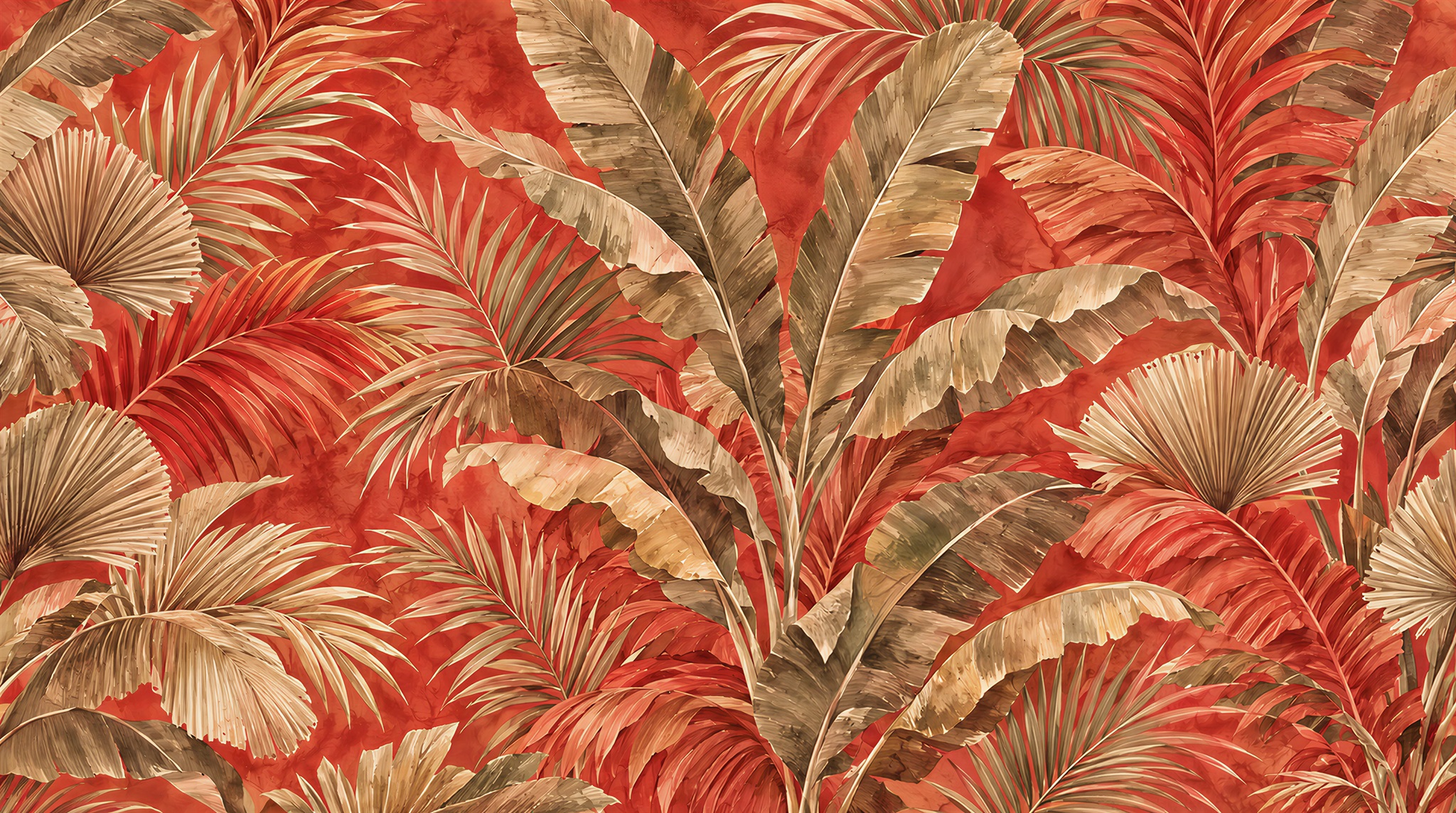 Natural Palm Leaves Wallpaper Mural Main