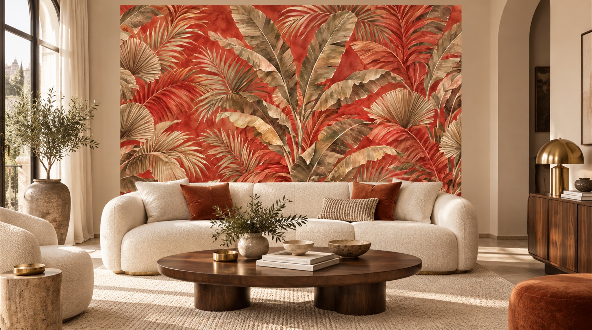 Natural Palm Leaves Wallpaper Mural Main