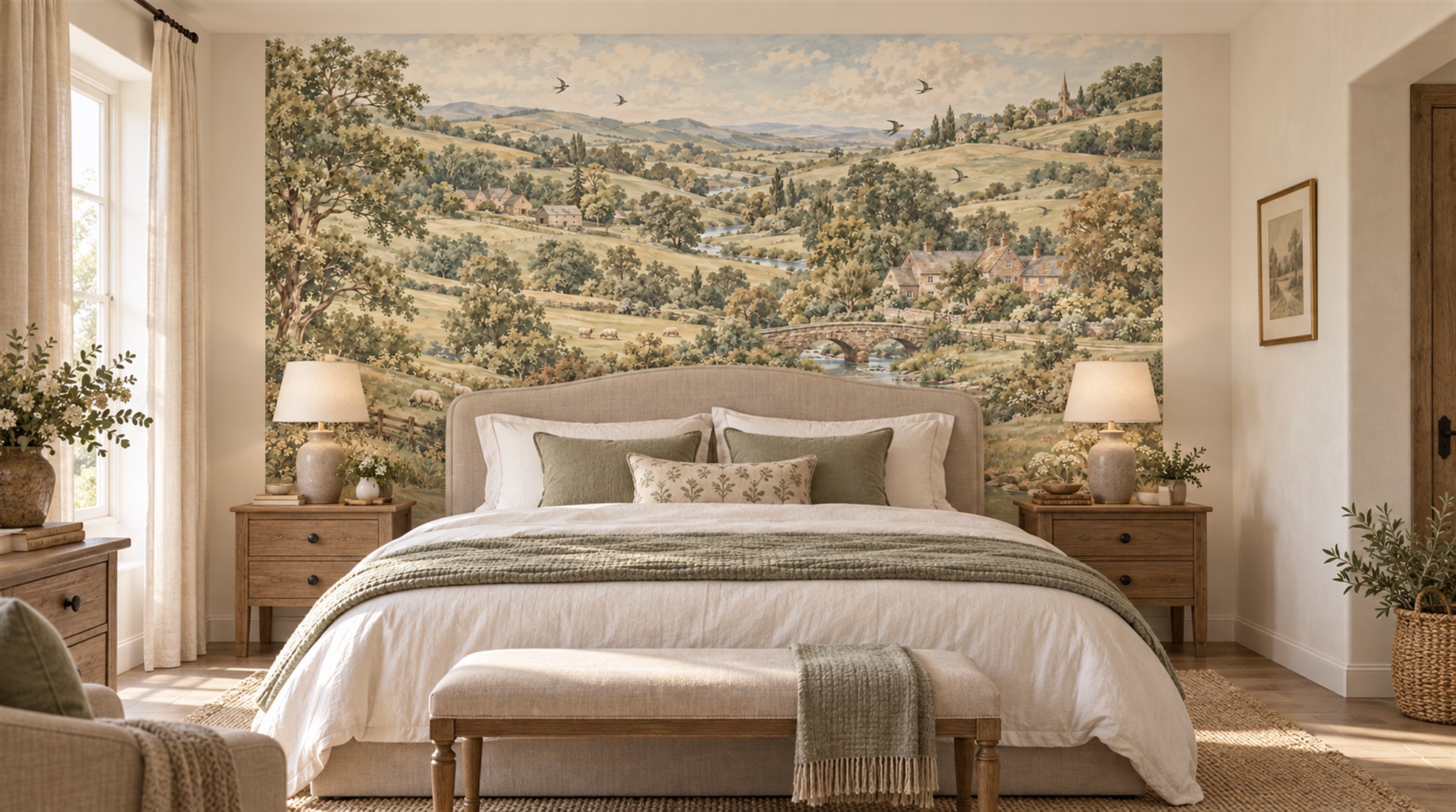 Olive Decorative Wall Art Wallpaper Mural Scene