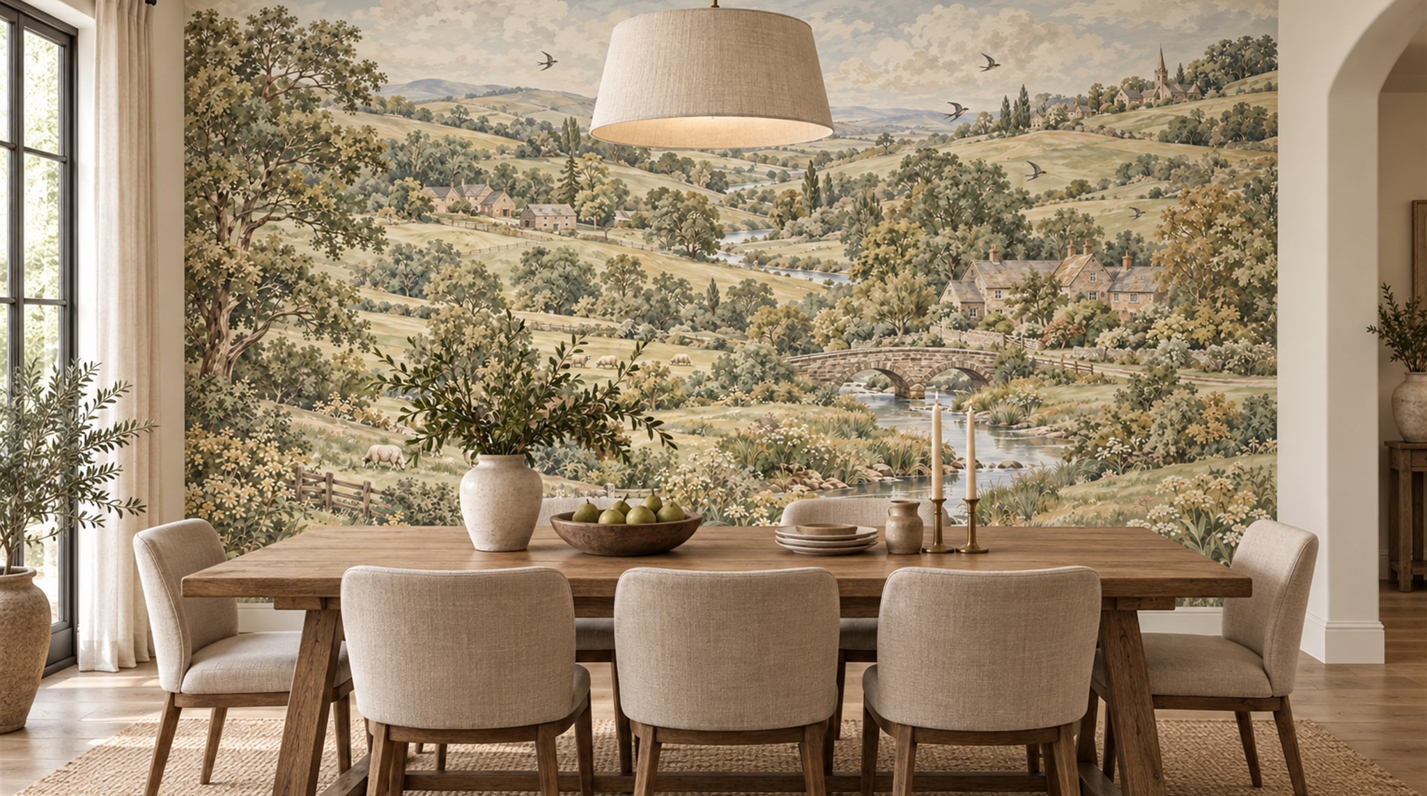 Olive Decorative Wall Art Wallpaper Mural Scene