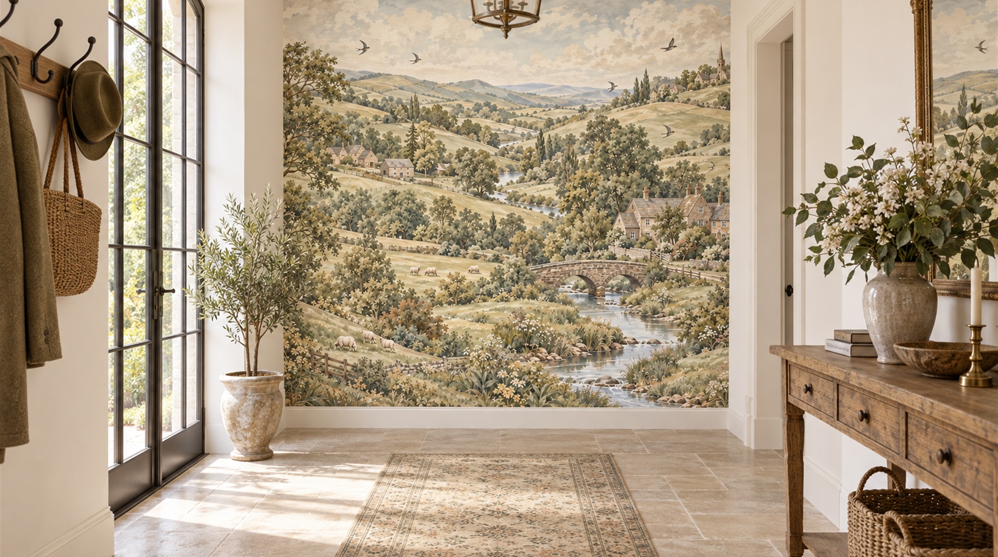Olive Decorative Wall Art Wallpaper Mural Scene