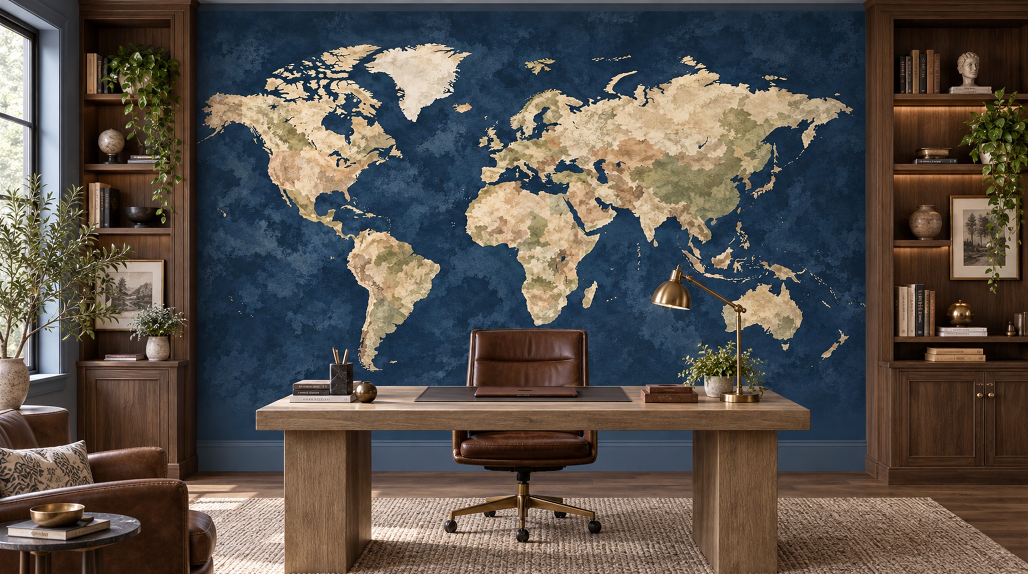 Navy Decorative Wall Art Wallpaper Mural Main