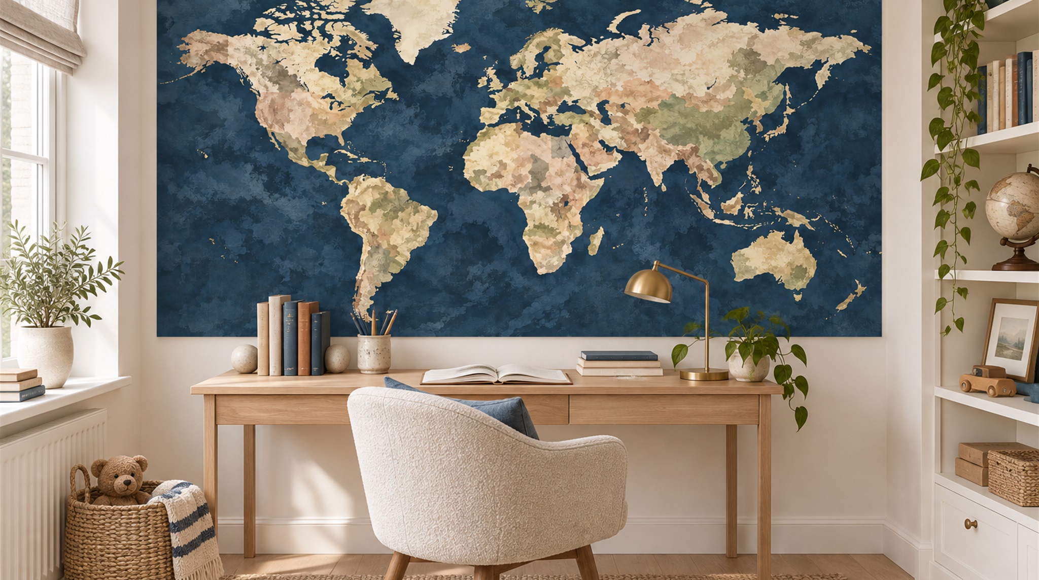 Navy Decorative Wall Art Wallpaper Mural Scene