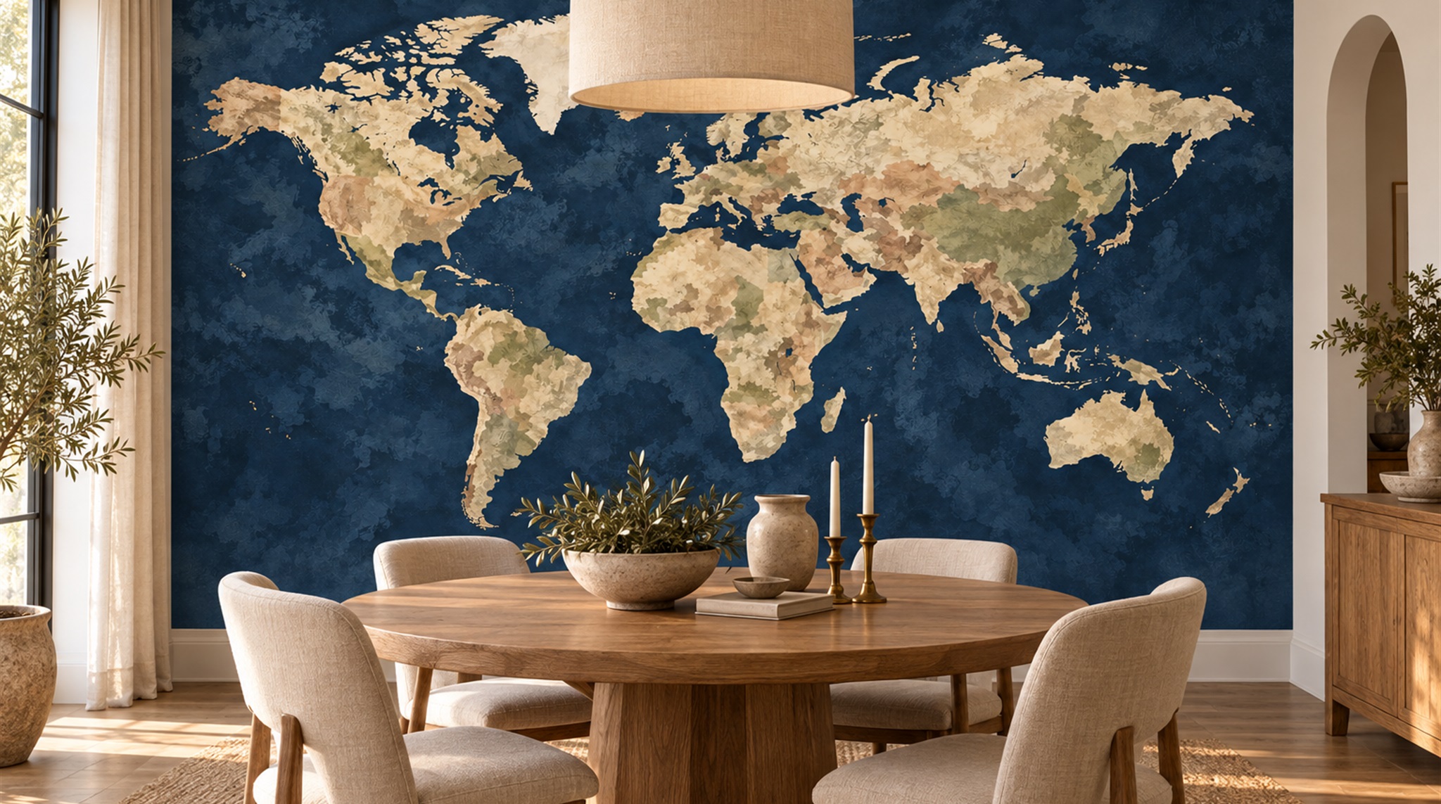 Navy Decorative Wall Art Wallpaper Mural Scene