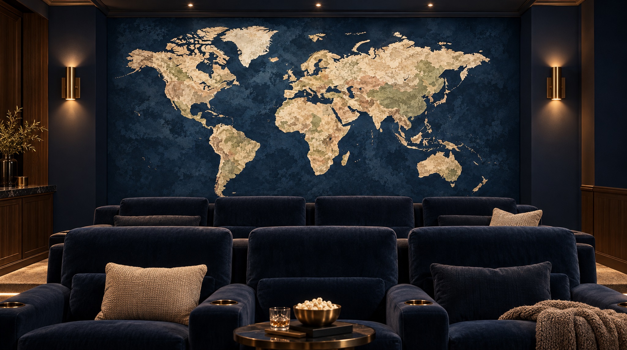Navy Decorative Wall Art Wallpaper Mural Scene