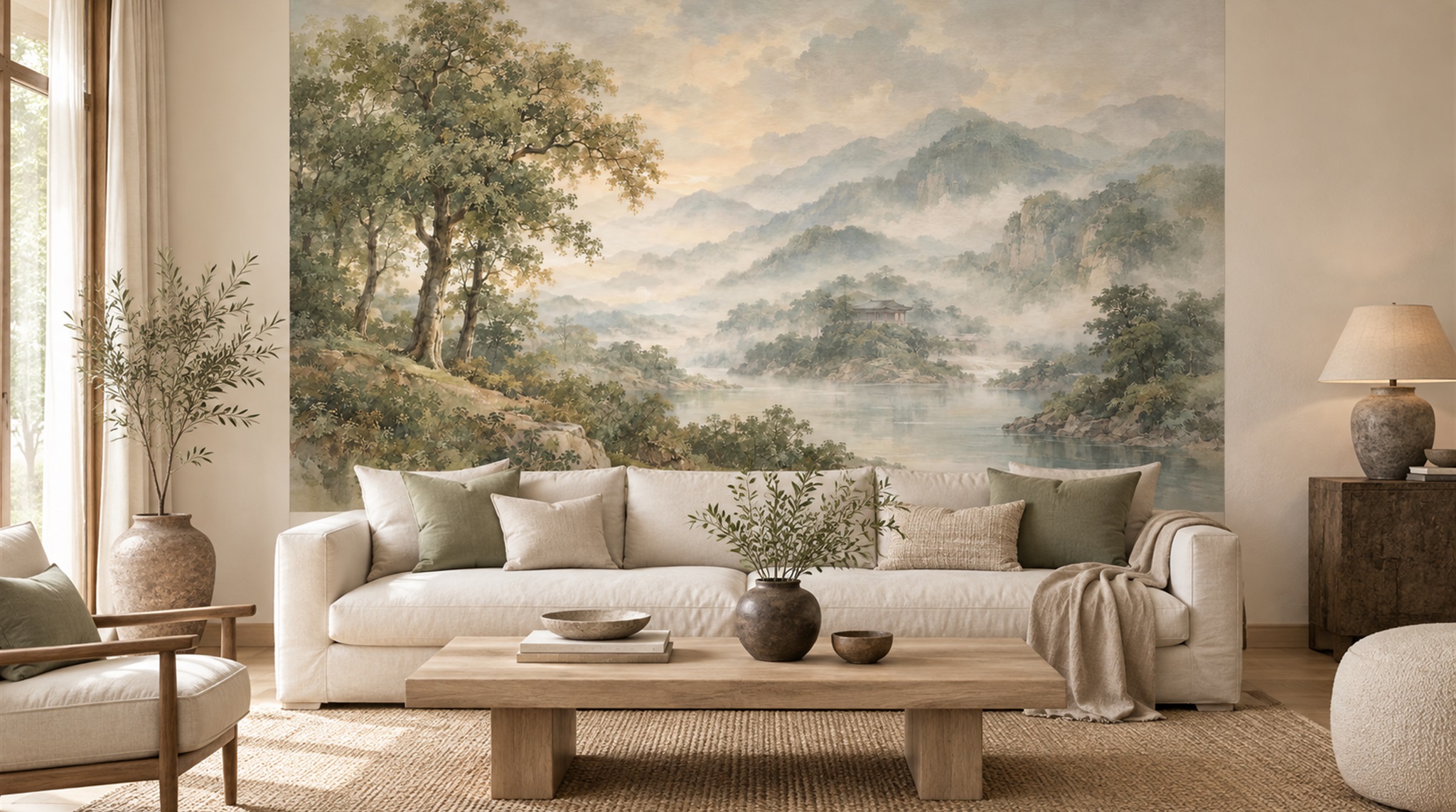 Green Decorative Wall Art Wallpaper Mural Main