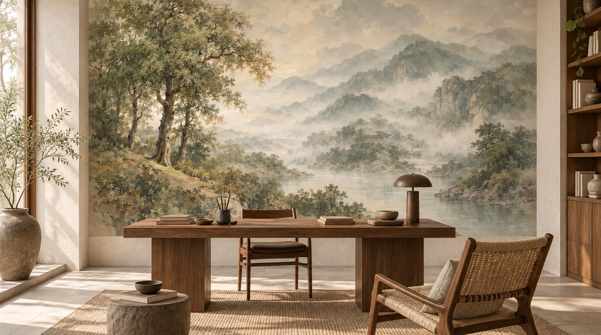 Green Decorative Wall Art Wallpaper Mural Scene