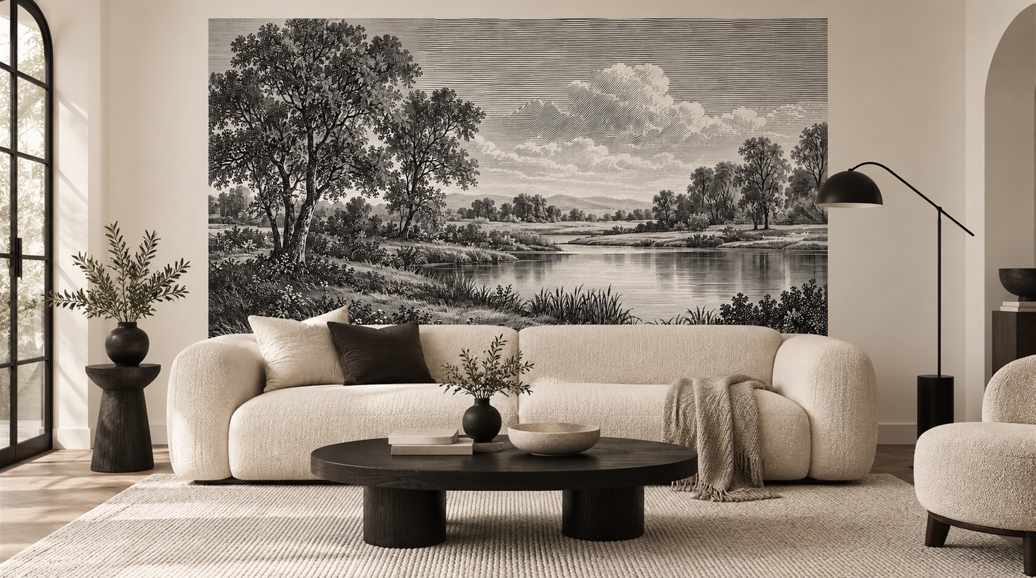 Neutral Decorative Wall Art Wallpaper Mural