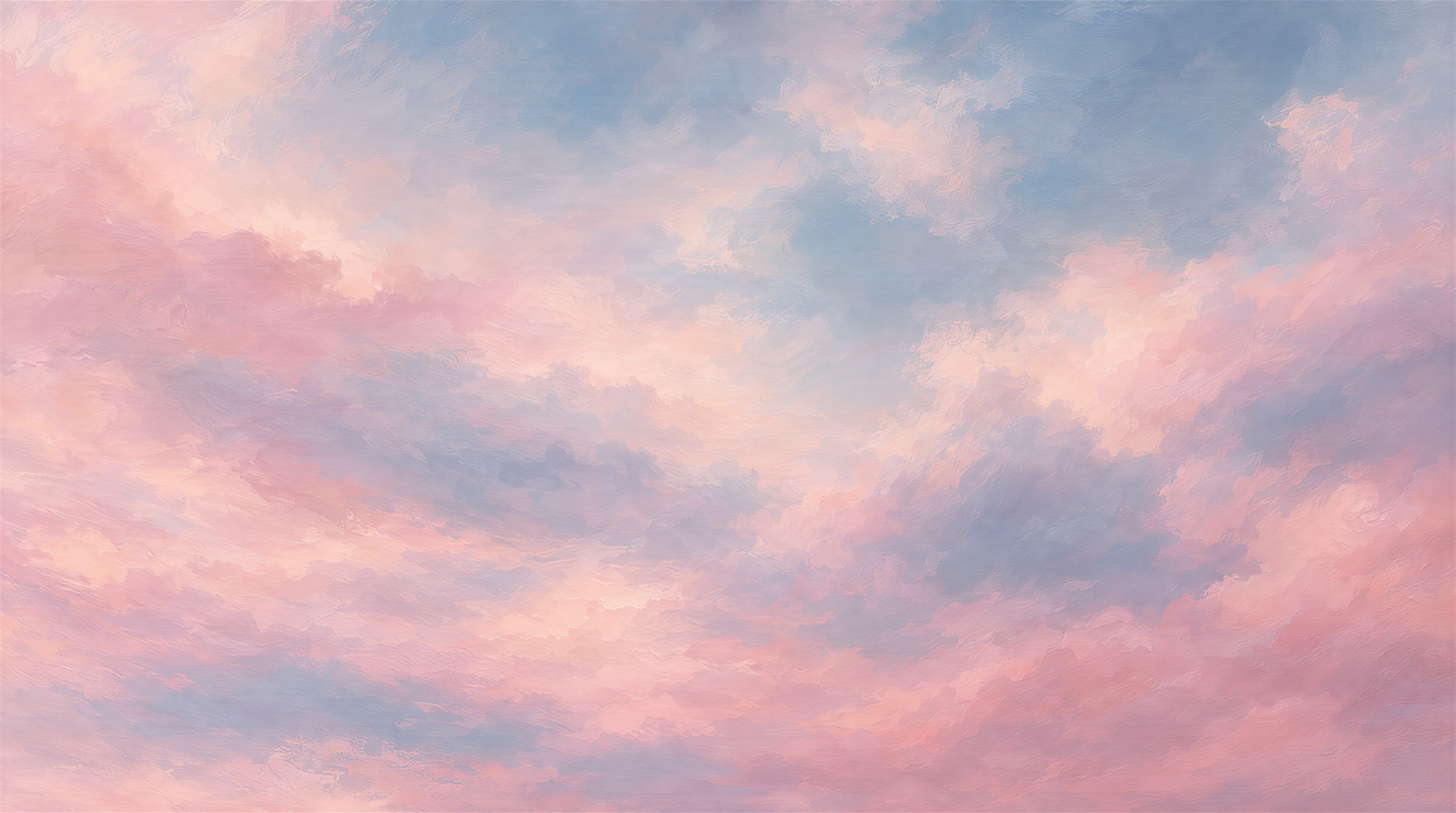 Pink Soft Cloudscape Wallpaper Mural Main