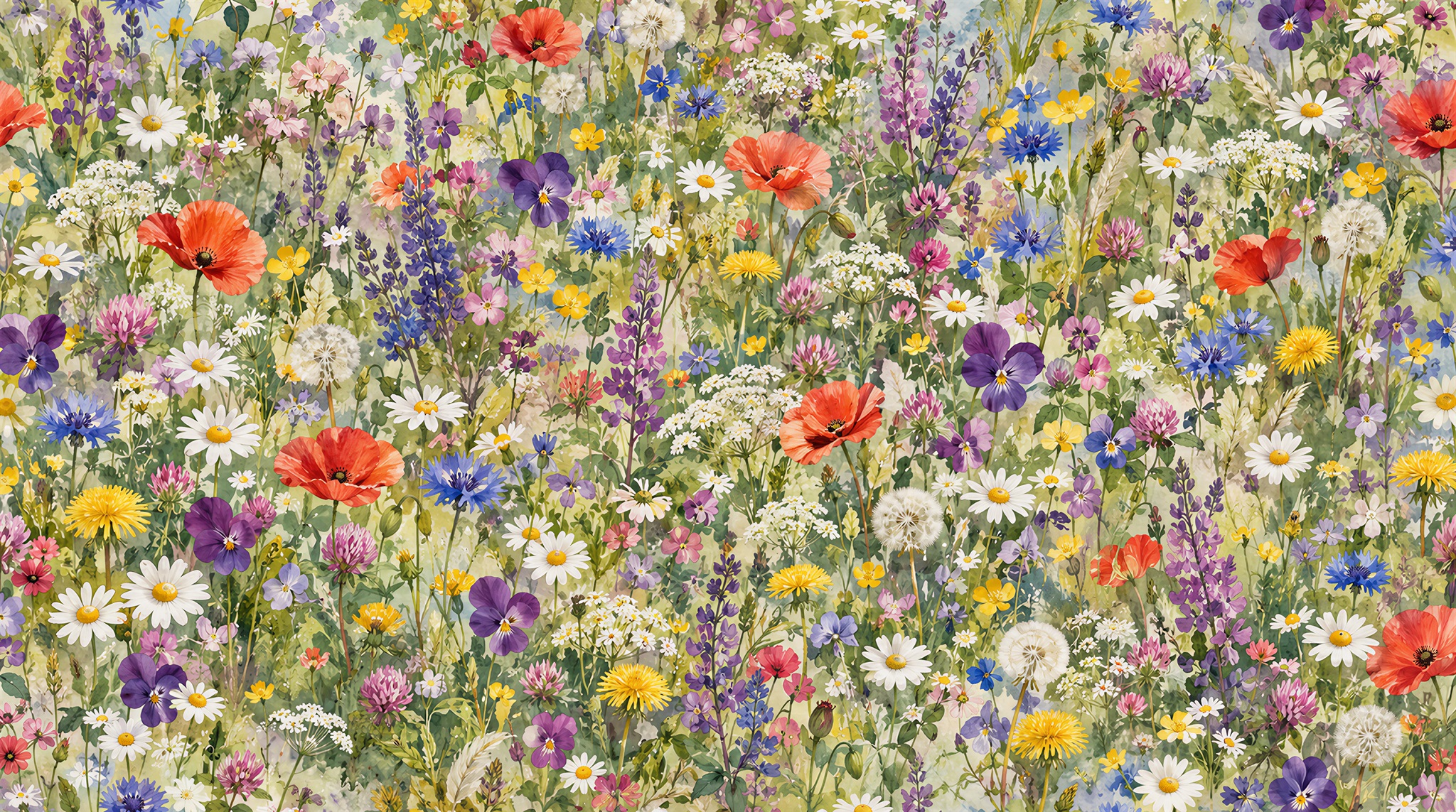 Neutral Floral Patterning Wallpaper Mural Main