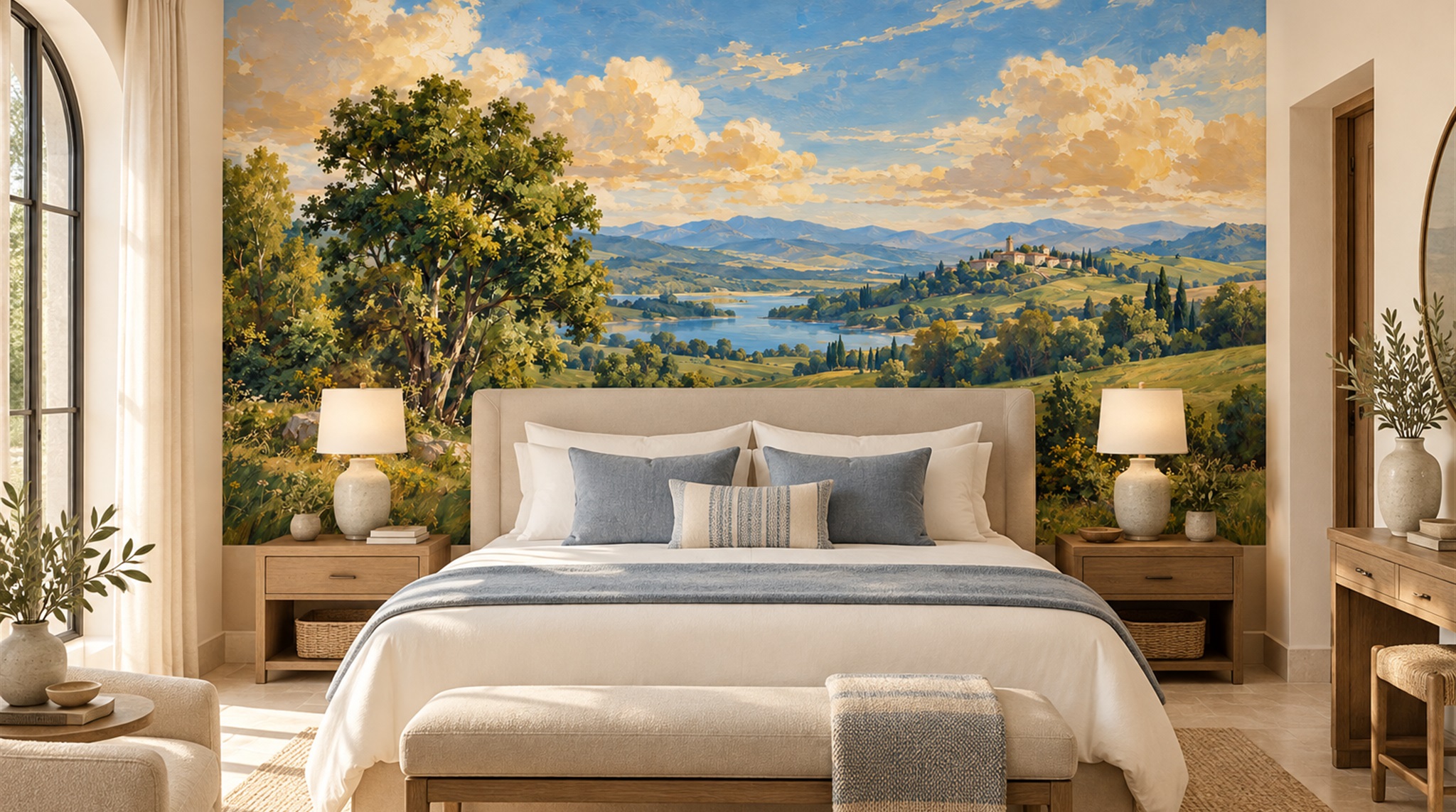 Blue Decorative Wall Art Wallpaper Mural Scene