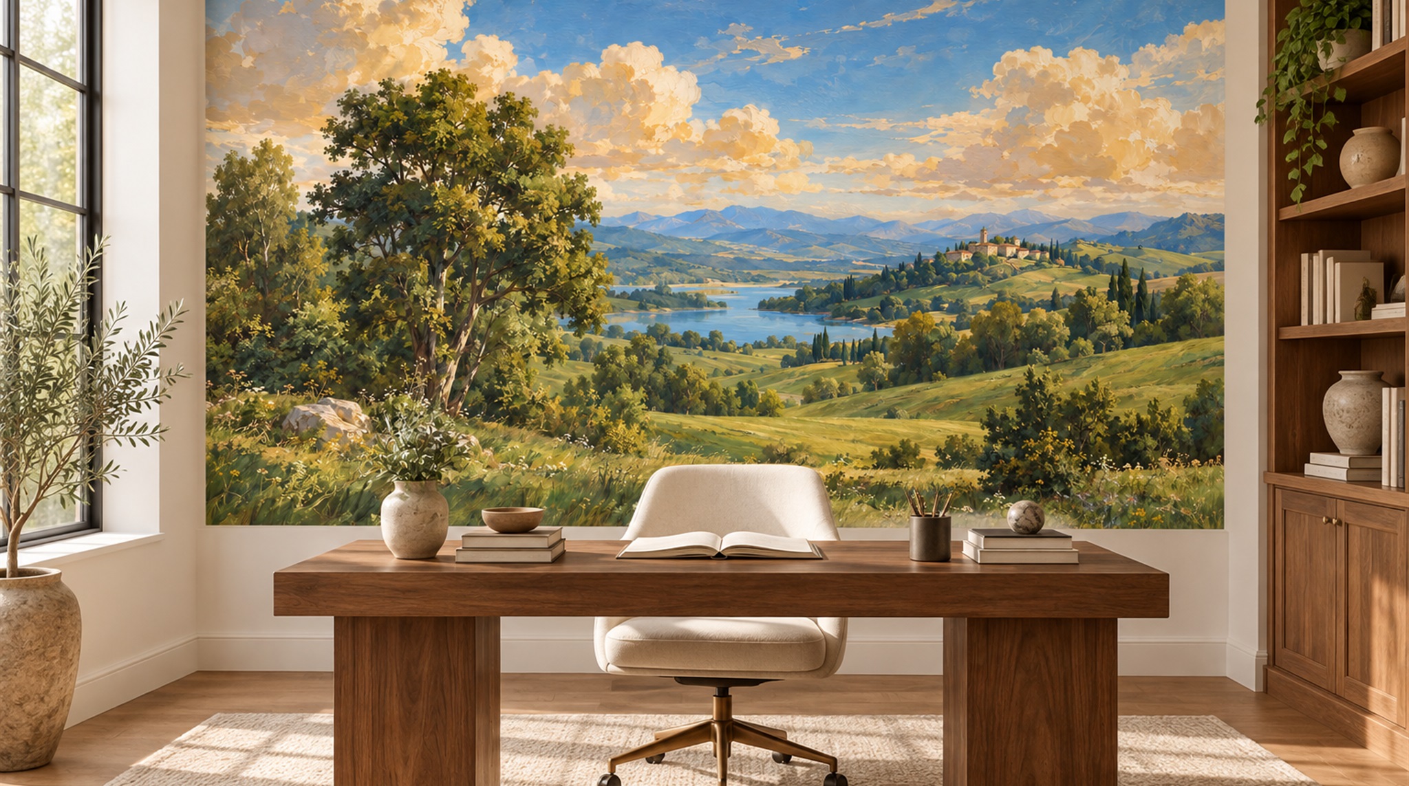 Blue Decorative Wall Art Wallpaper Mural Scene