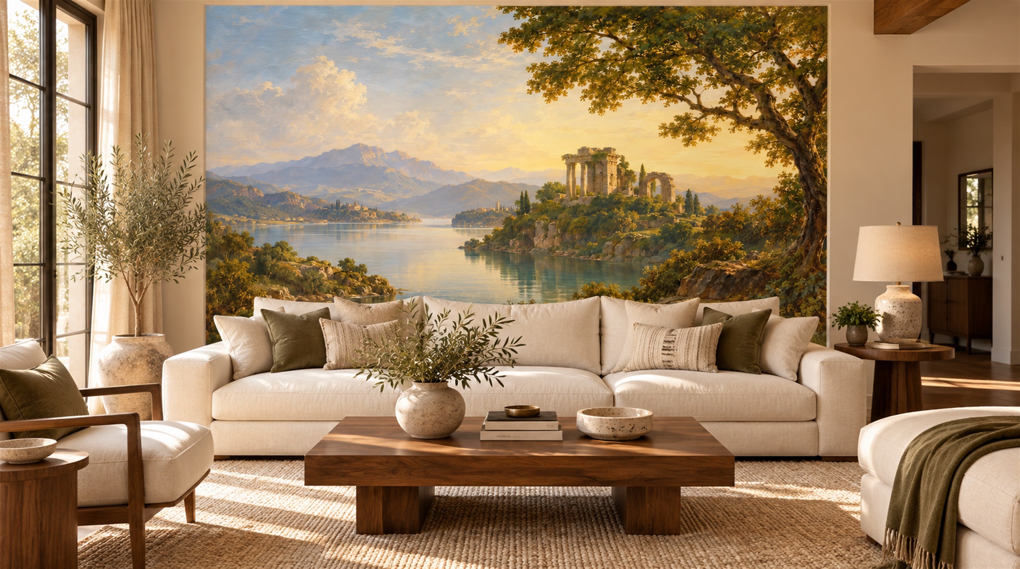 Blue Decorative Wall Art Wallpaper Mural Scene