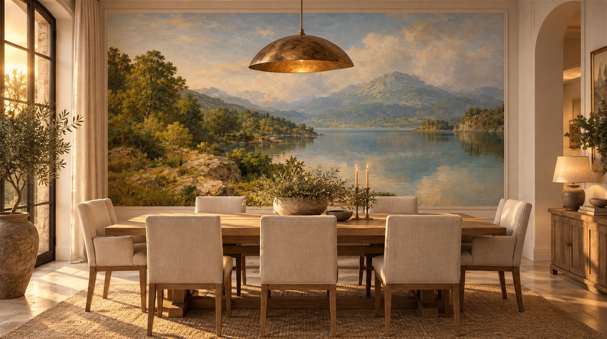 Blue Decorative Wall Art Wallpaper Mural Scene