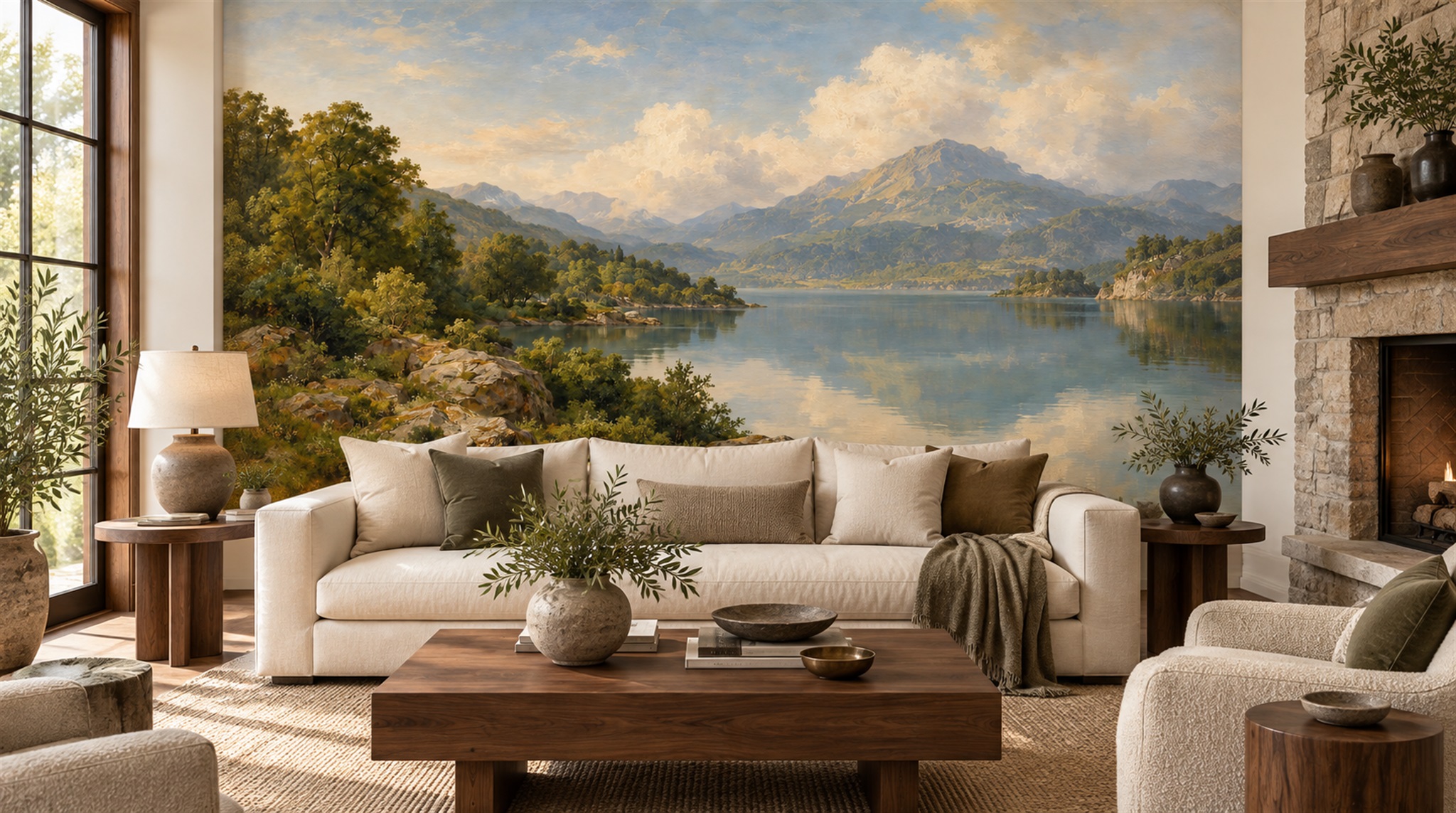 Blue Decorative Wall Art Wallpaper Mural Scene
