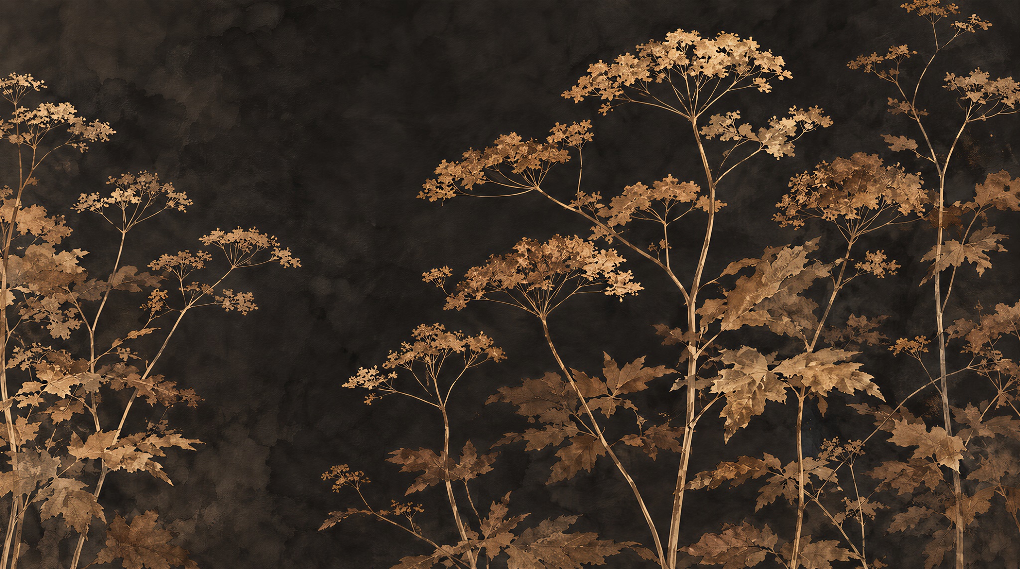 Neutral Leaf Patterning Wallpaper Mural Main