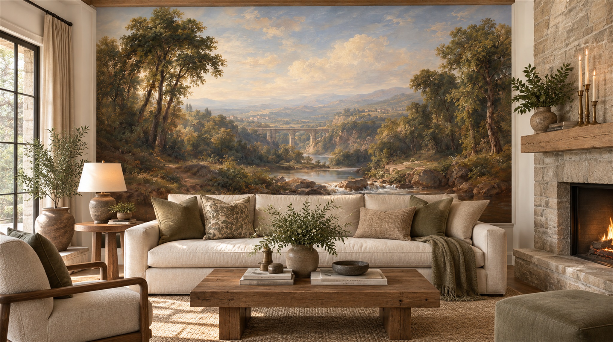 Sepia Decorative Wall Art Wallpaper Mural Scene