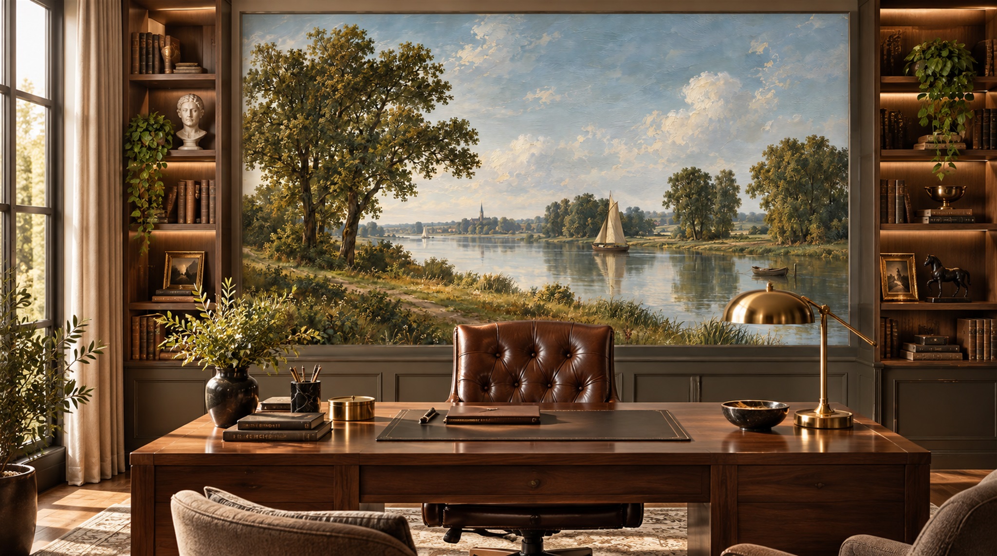 Sage Green Decorative Wall Art Wallpaper Mural Scene