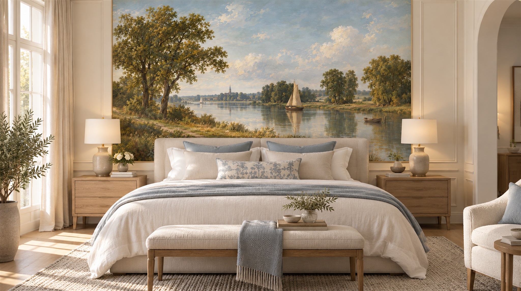 Sage Green Decorative Wall Art Wallpaper Mural Scene