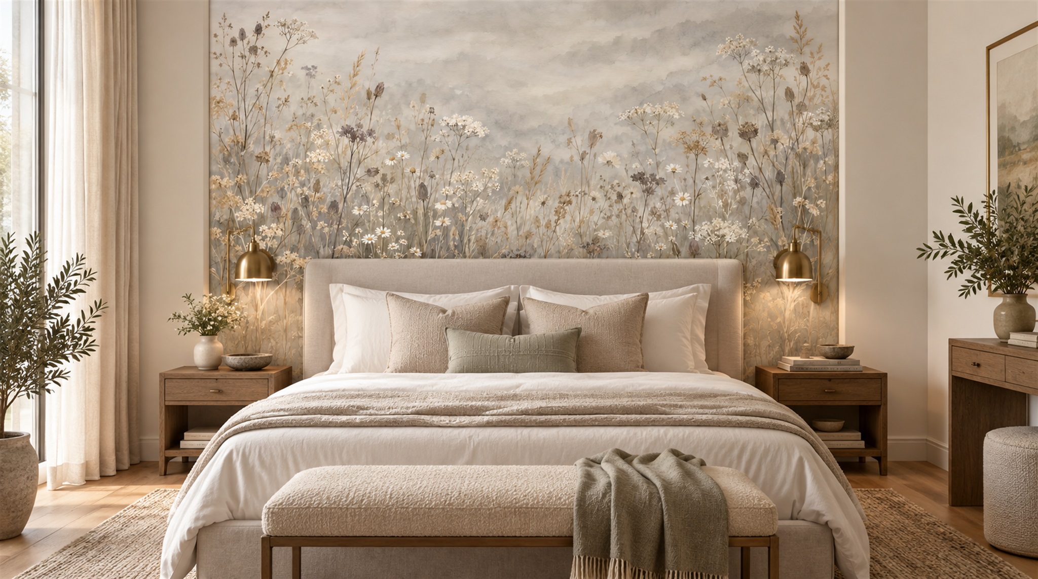 Ivory Decorative Wall Art Wallpaper Mural Scene