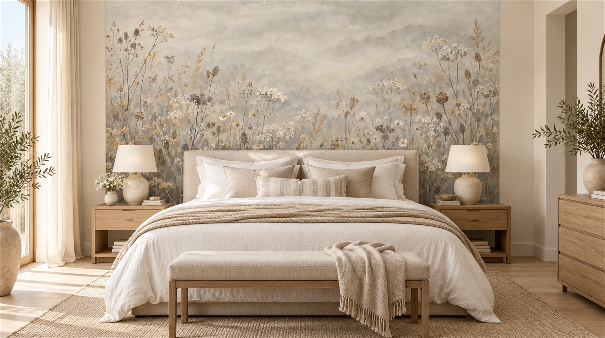 Ivory Decorative Wall Art Wallpaper Mural Scene
