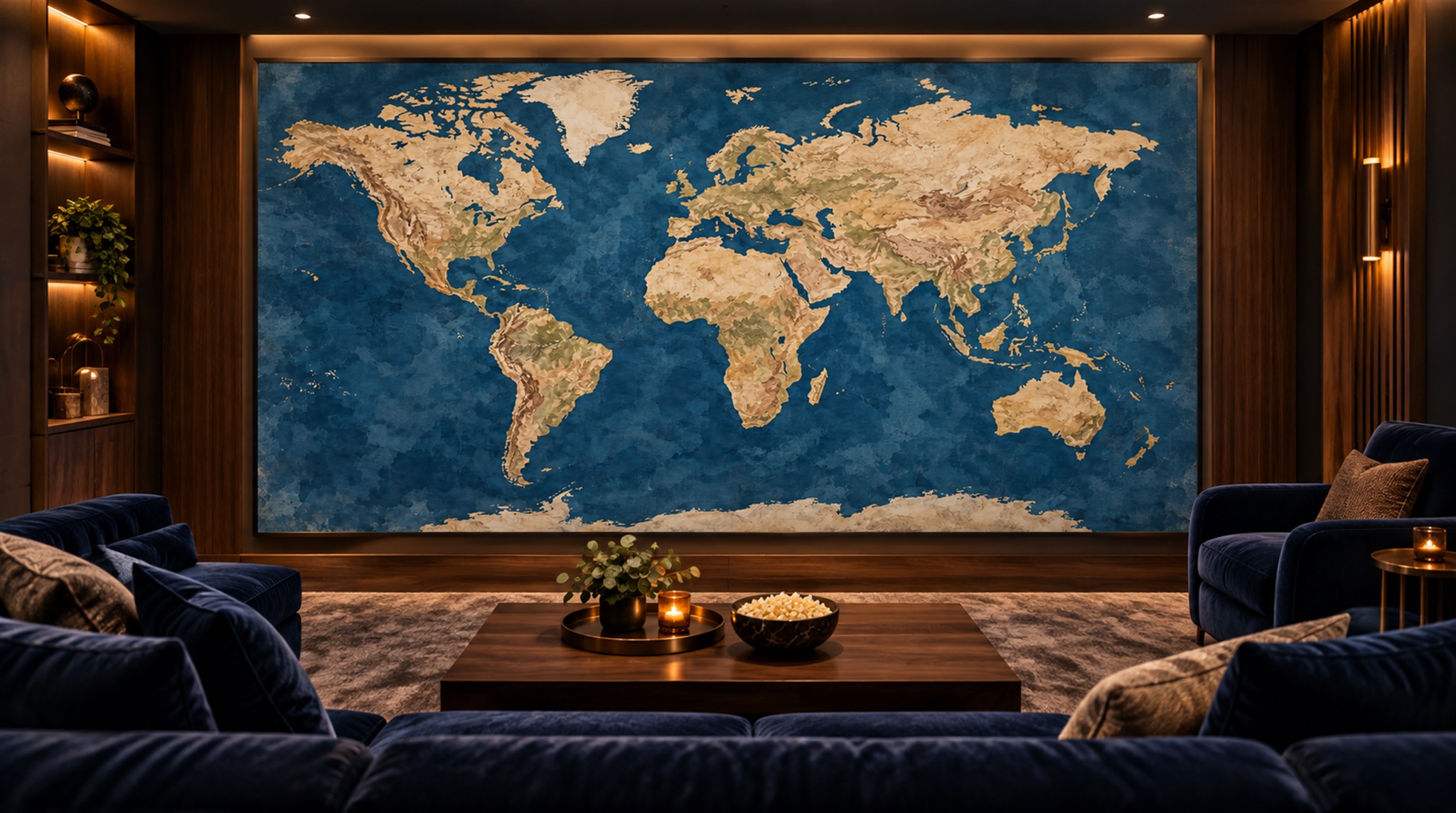 Navy Decorative Wall Art Wallpaper Mural Main