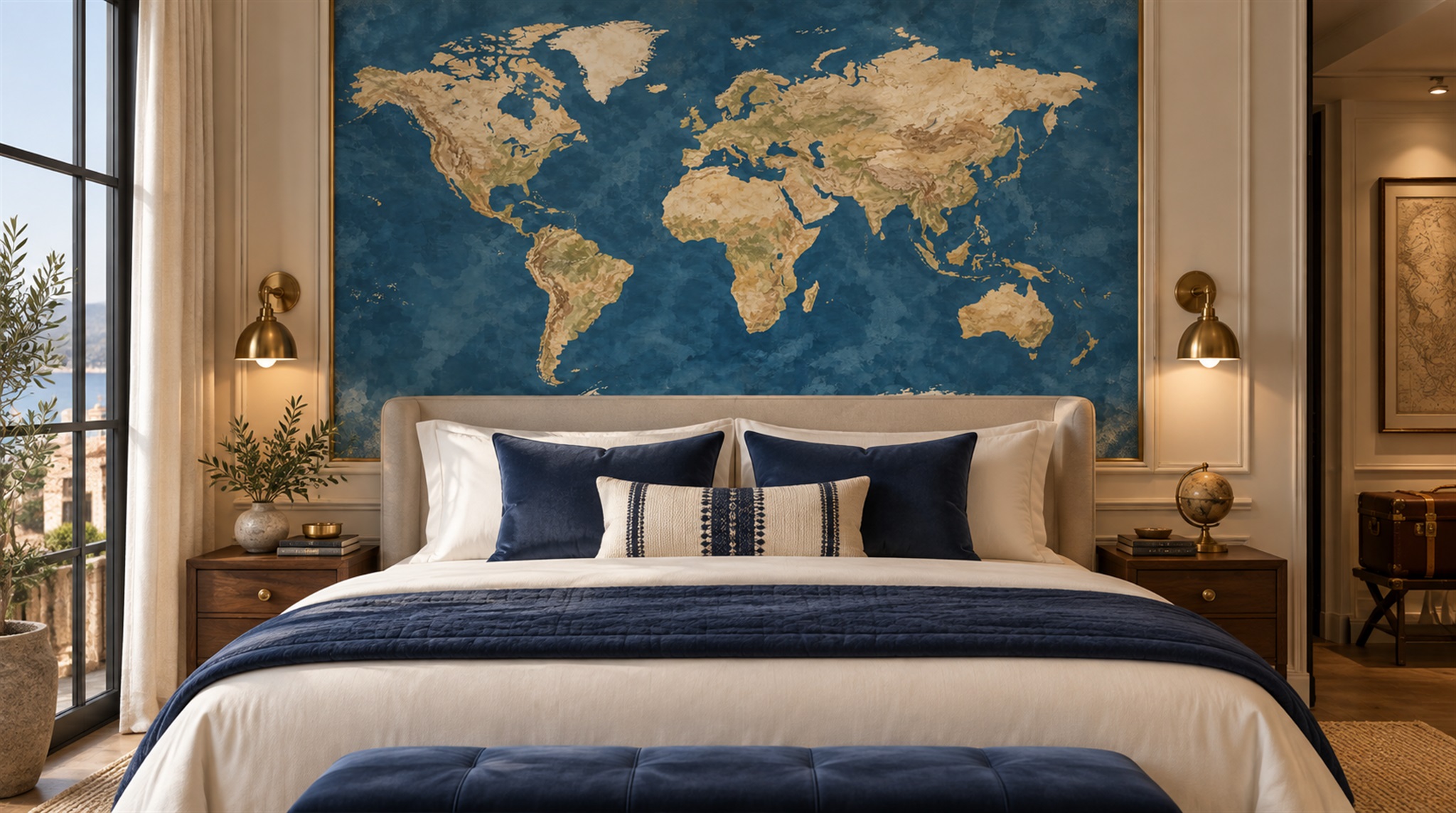 Navy Decorative Wall Art Wallpaper Mural Scene