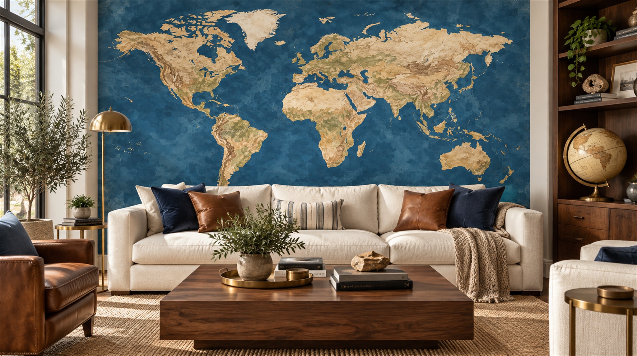 Navy Decorative Wall Art Wallpaper Mural Scene