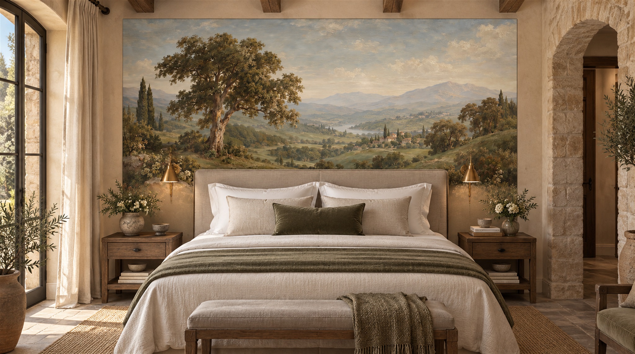 Olive Decorative Wall Art Wallpaper Mural Scene