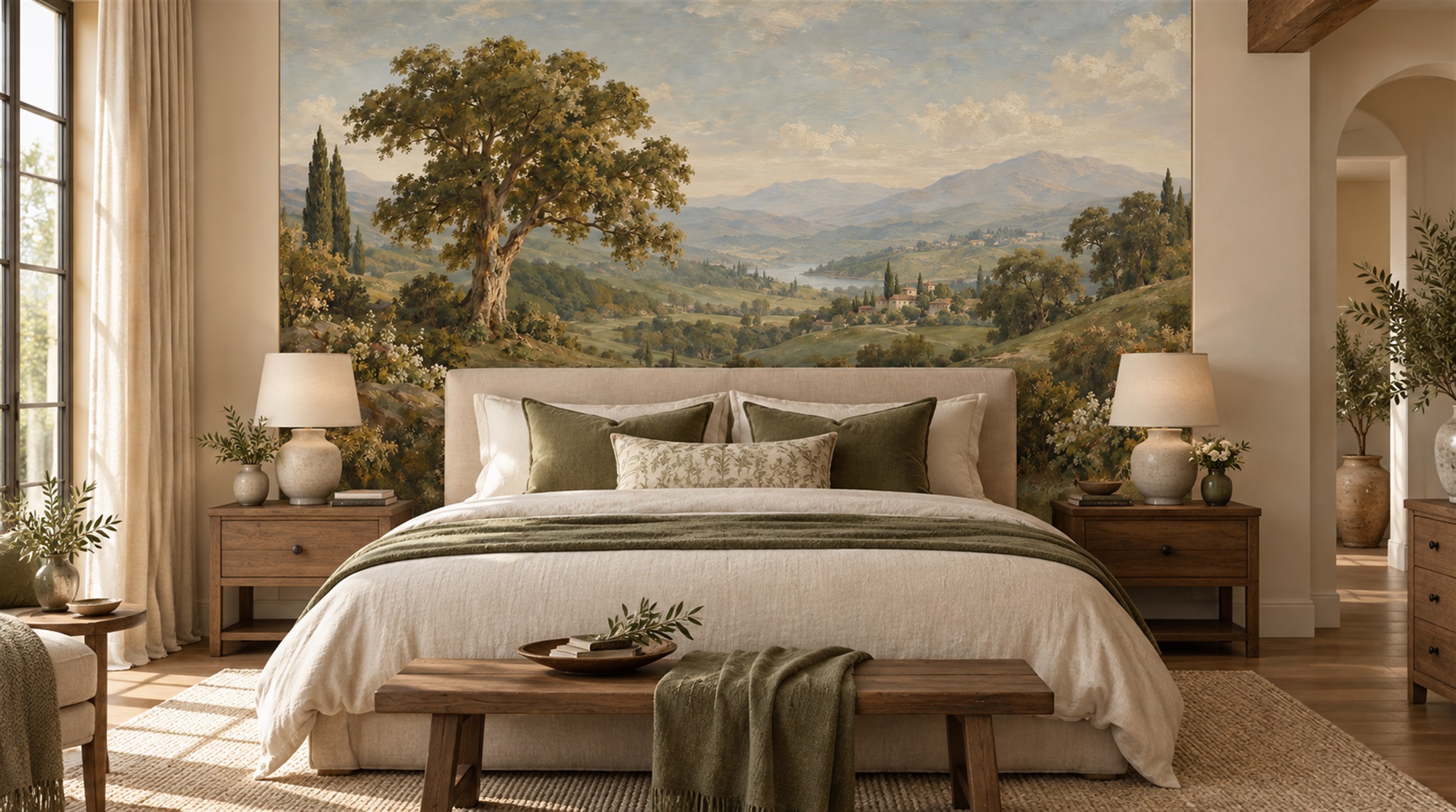 Olive Decorative Wall Art Wallpaper Mural Scene