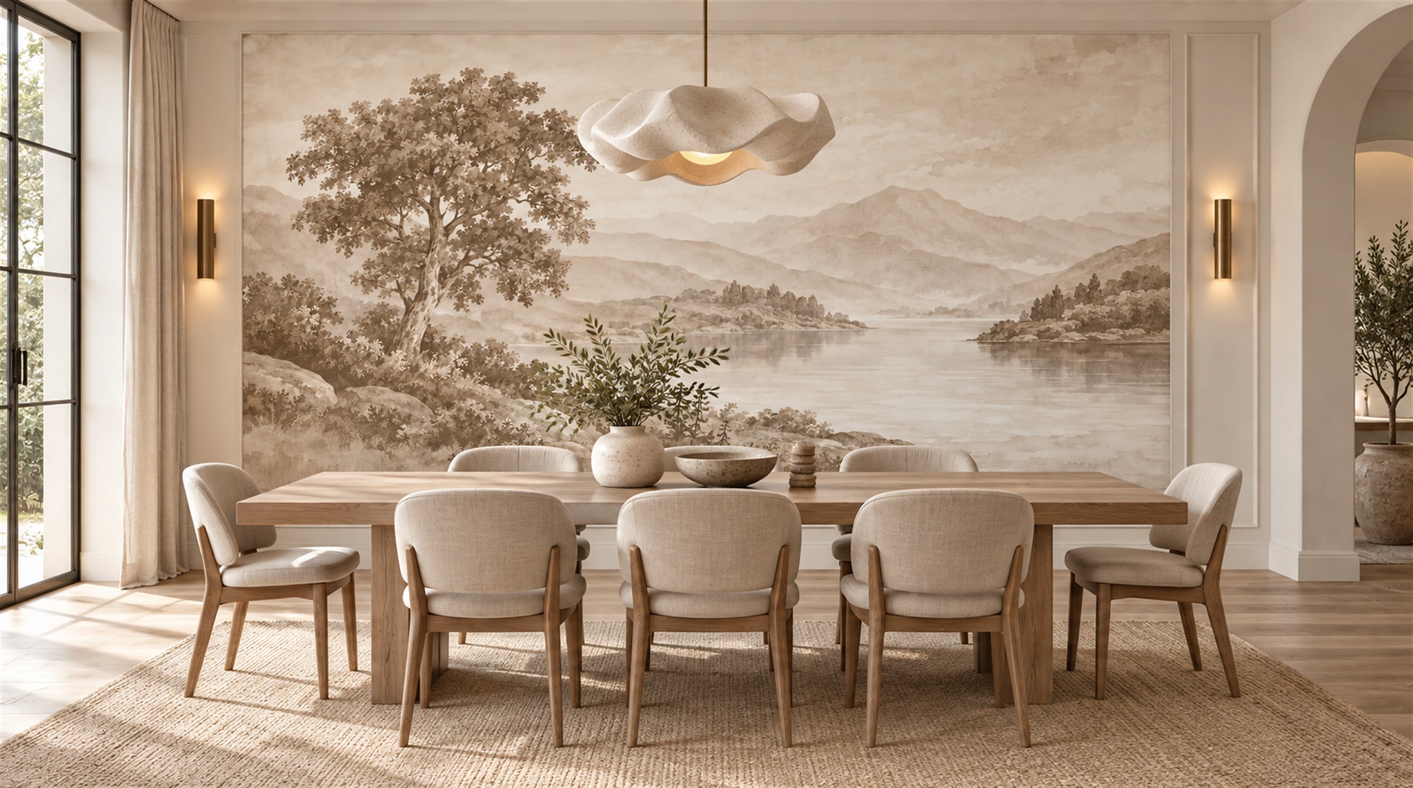 Ivory Decorative Wall Art Wallpaper Mural Scene
