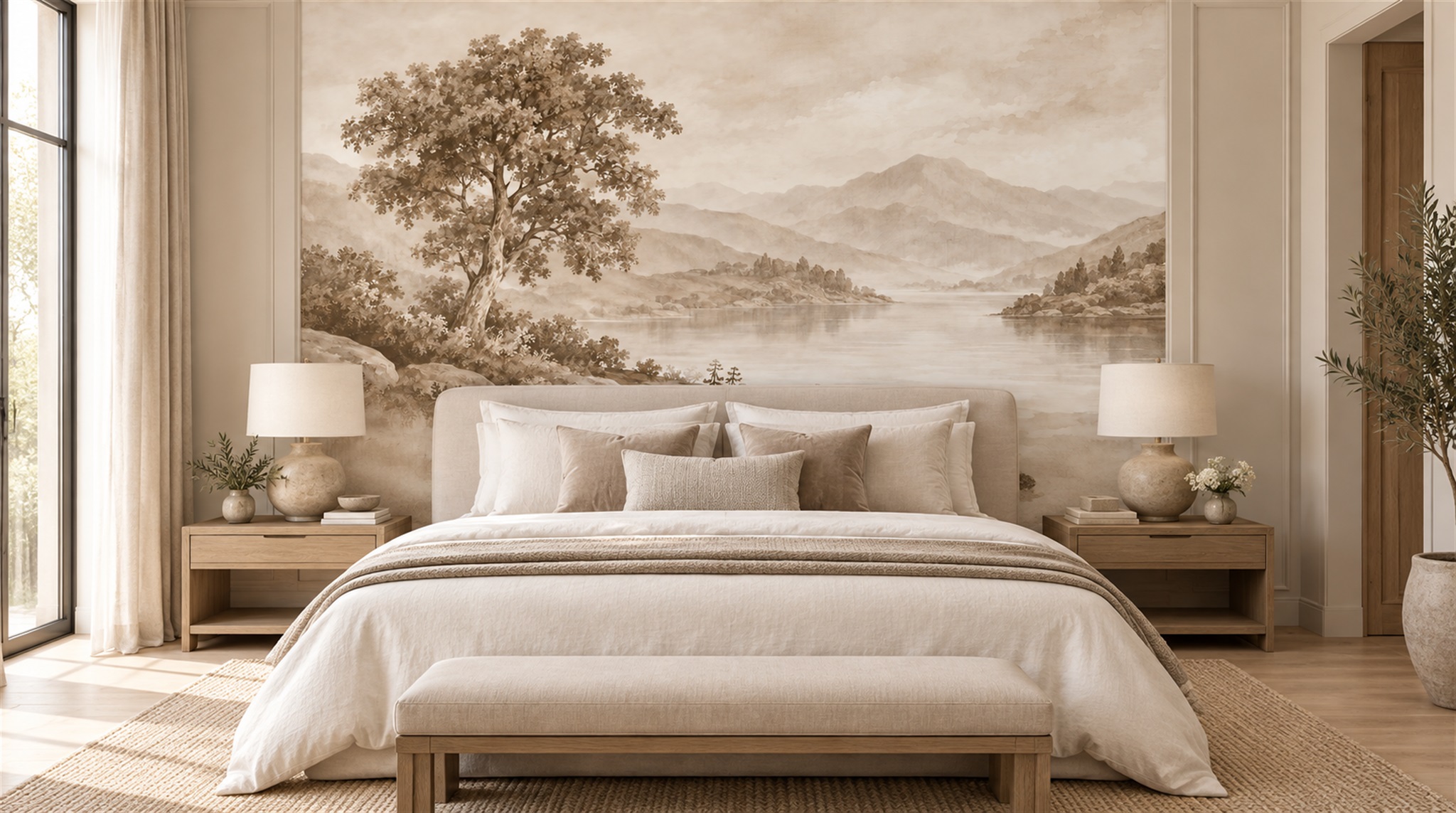 Ivory Decorative Wall Art Wallpaper Mural Scene