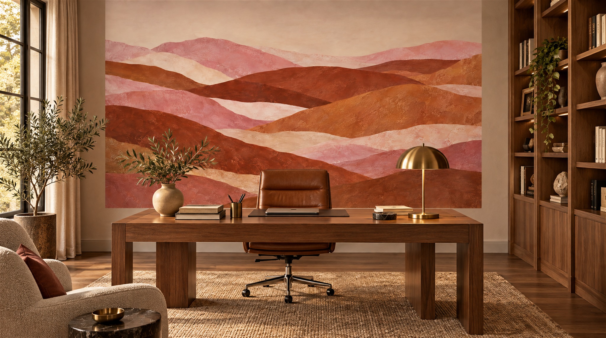 Neutral Abstract Geometry Wallpaper Mural Main