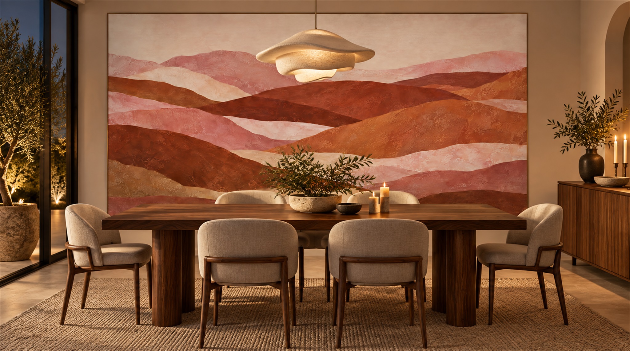 Neutral Abstract Geometry Wallpaper Mural Scene