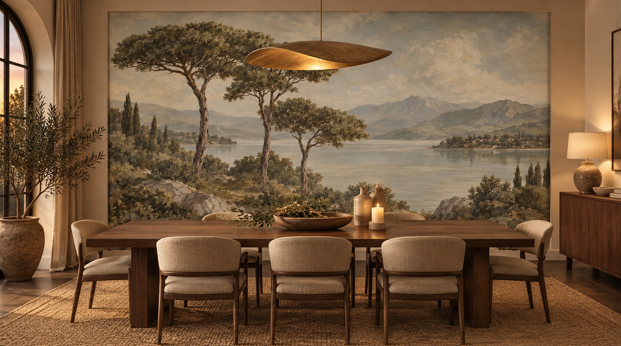 Sage Green Decorative Wall Art Wallpaper Mural Scene