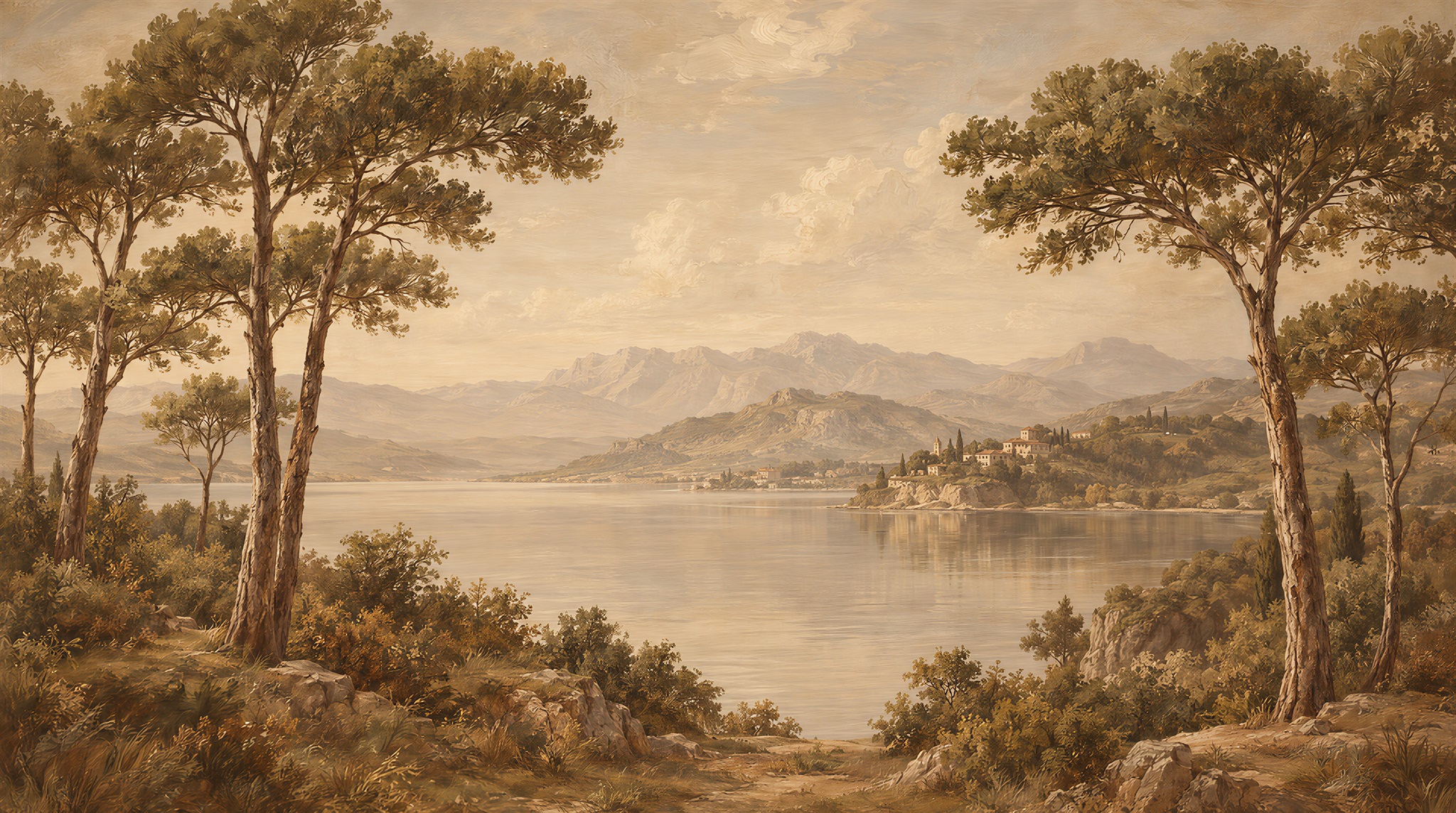 Sepia Decorative Wall Art Wallpaper Mural Main