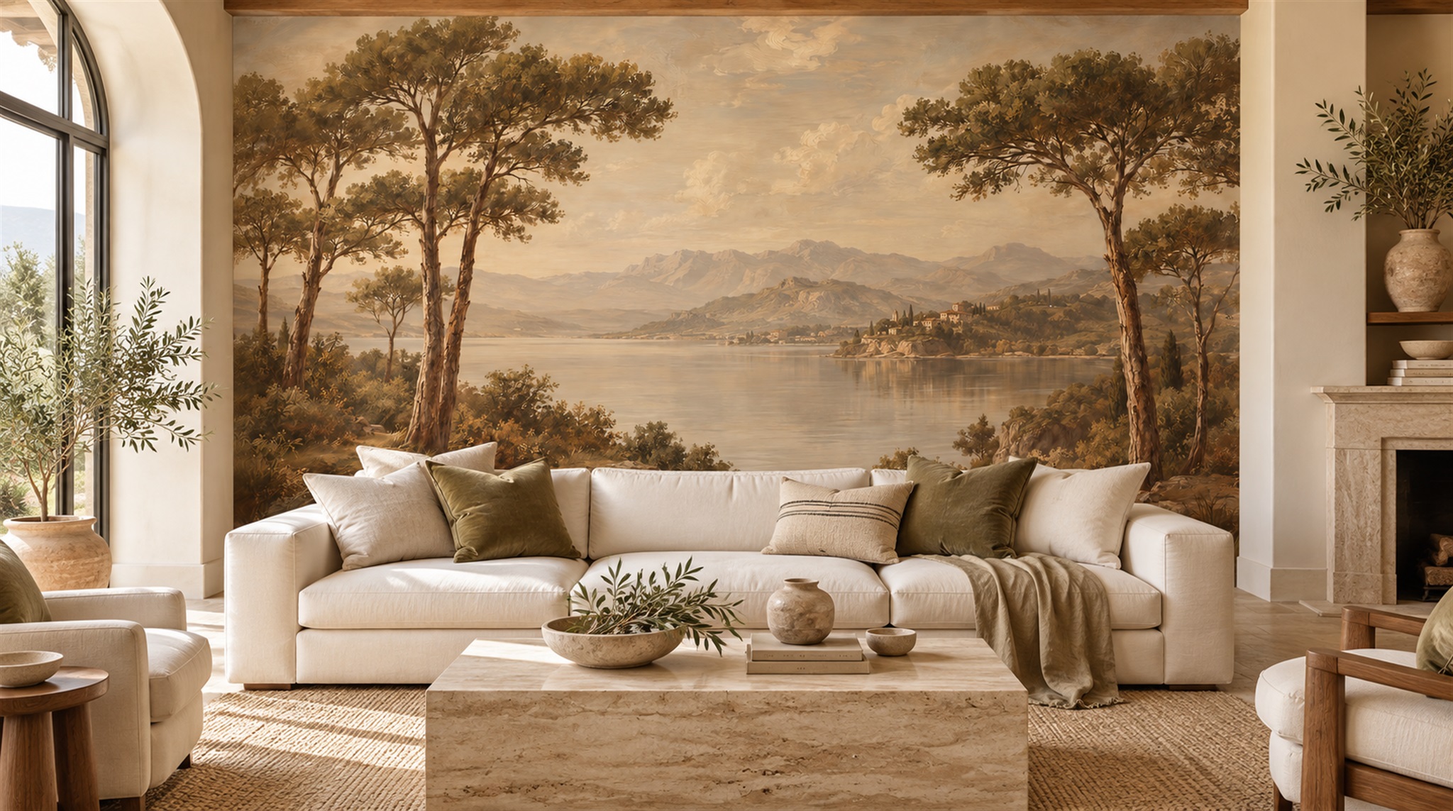 Sepia Decorative Wall Art Wallpaper Mural Scene