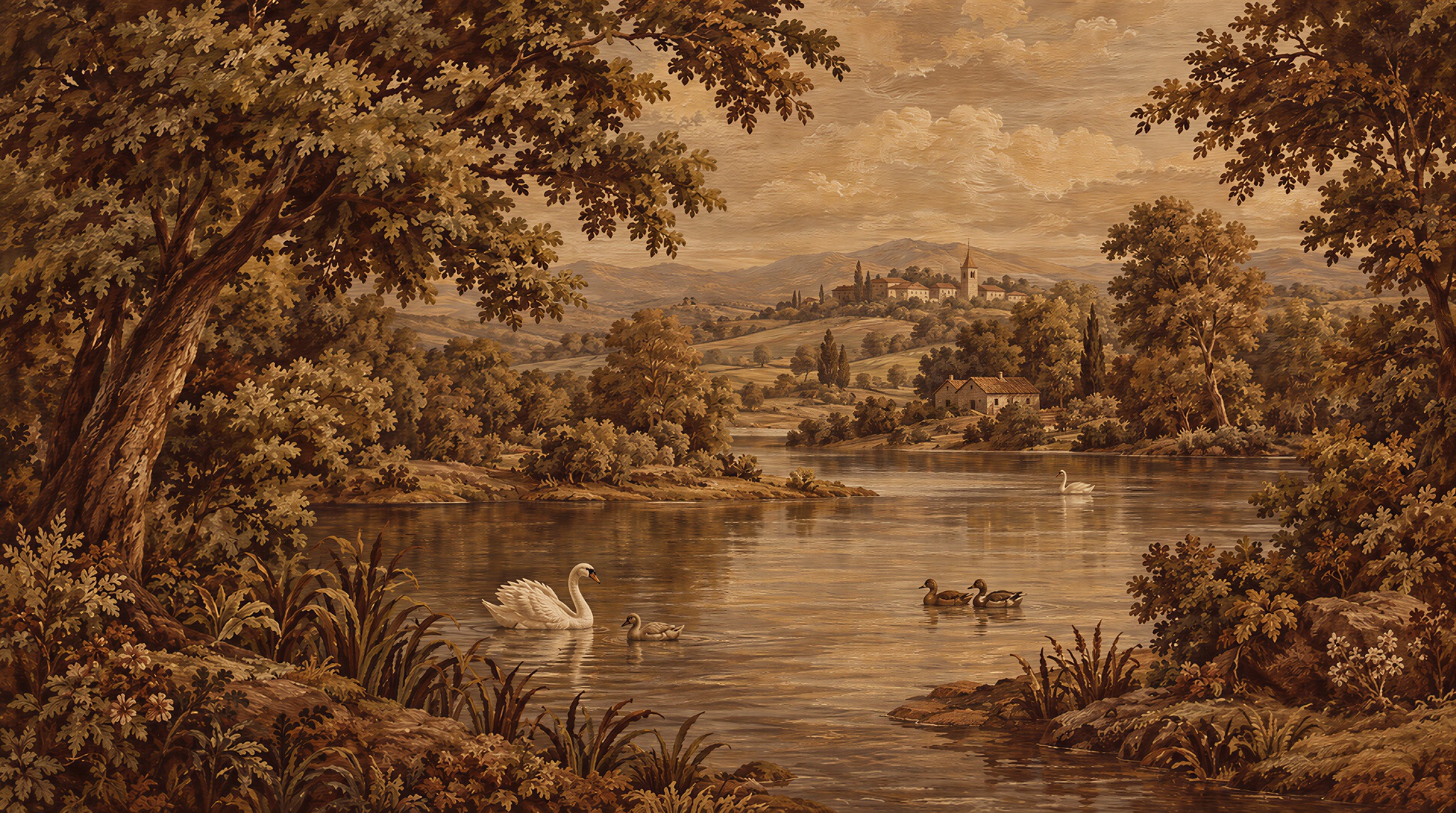 Brown Decorative Wall Art Wallpaper Mural Main