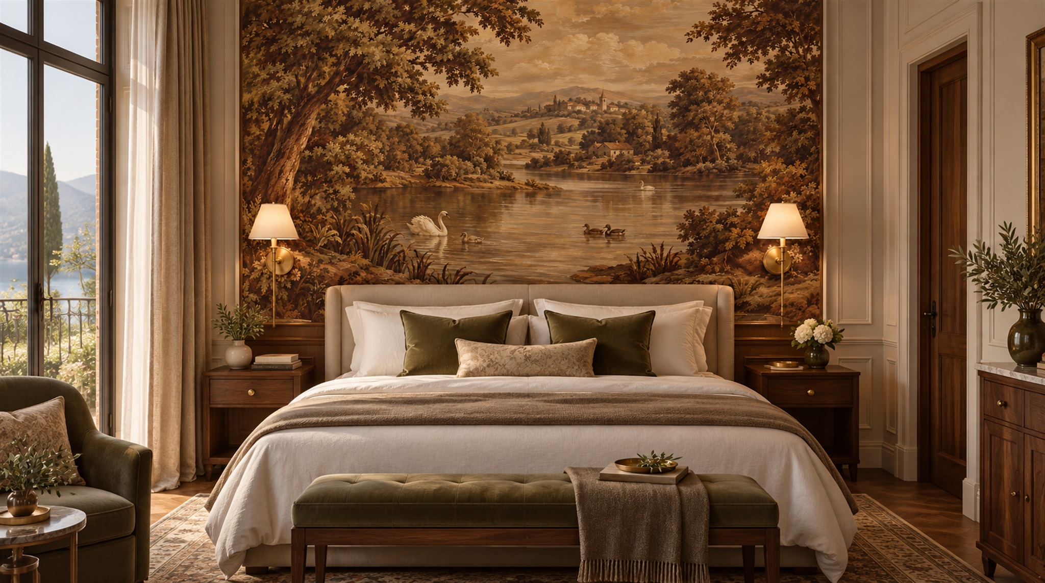 Brown Decorative Wall Art Wallpaper Mural Scene