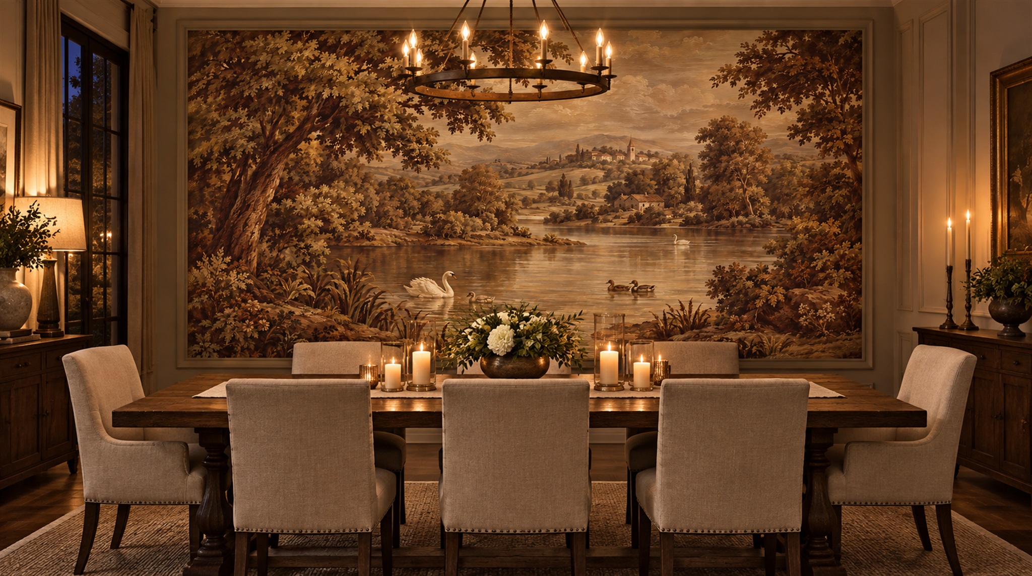Brown Decorative Wall Art Wallpaper Mural Scene