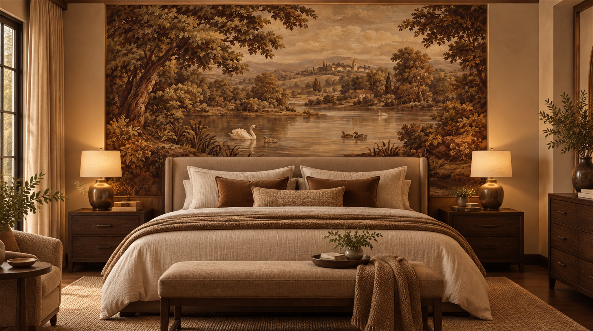 Brown Decorative Wall Art Wallpaper Mural Scene